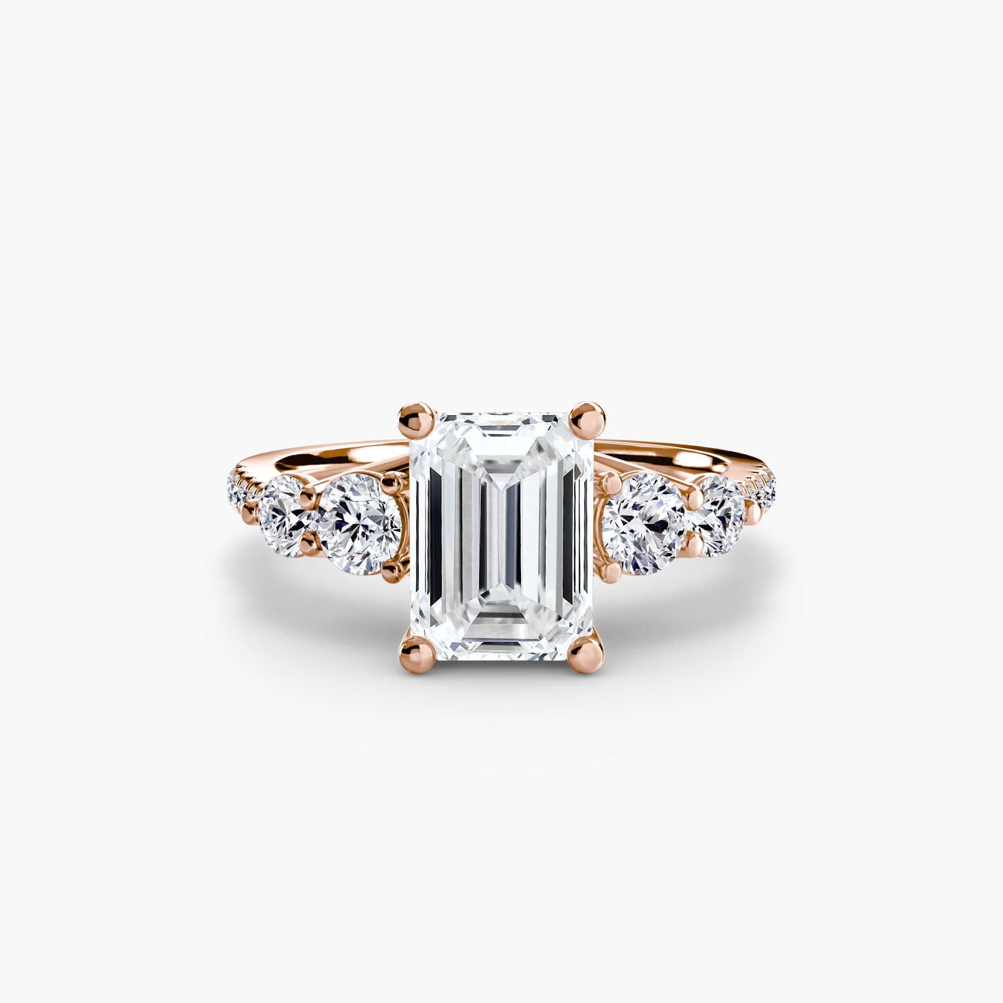 Five Stone Ring with Pavé Band - Lanore Fine Jewelry