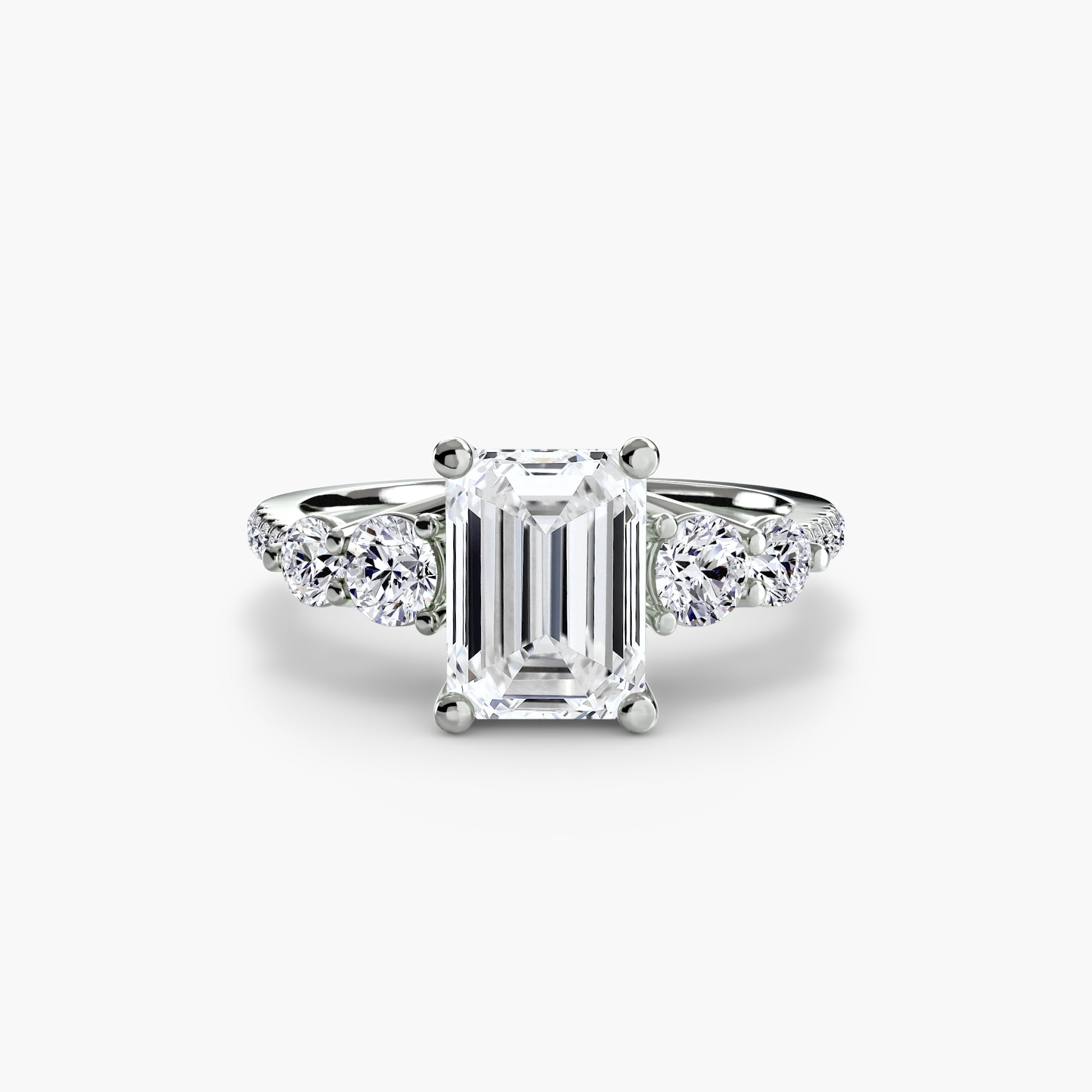 Five Stone Ring with Pavé Band - Lanore Fine Jewelry