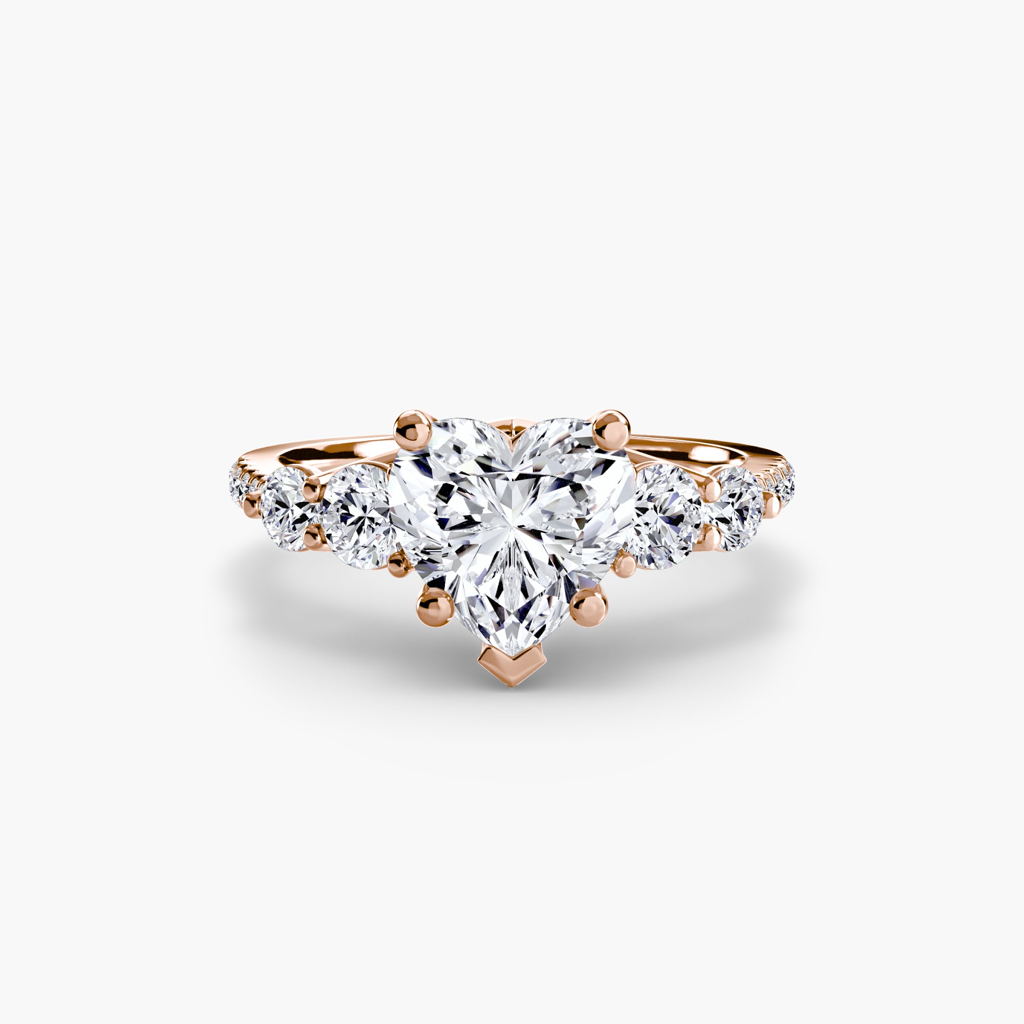 Five Stone Ring with Pavé Band - Lanore Fine Jewelry