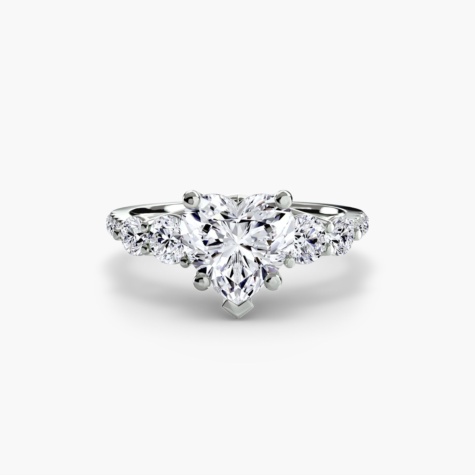 Five Stone Ring with Pavé Band - Lanore Fine Jewelry
