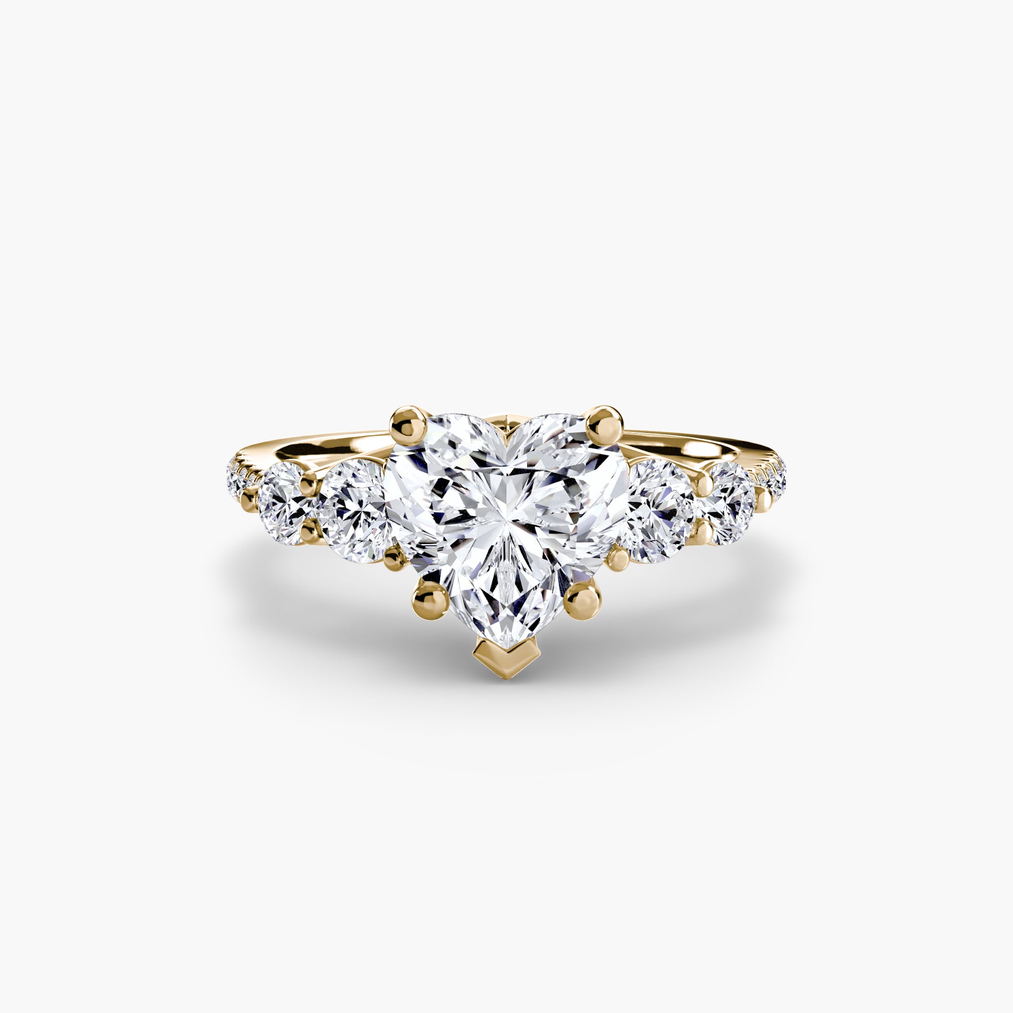 Five Stone Ring with Pavé Band - Lanore Fine Jewelry