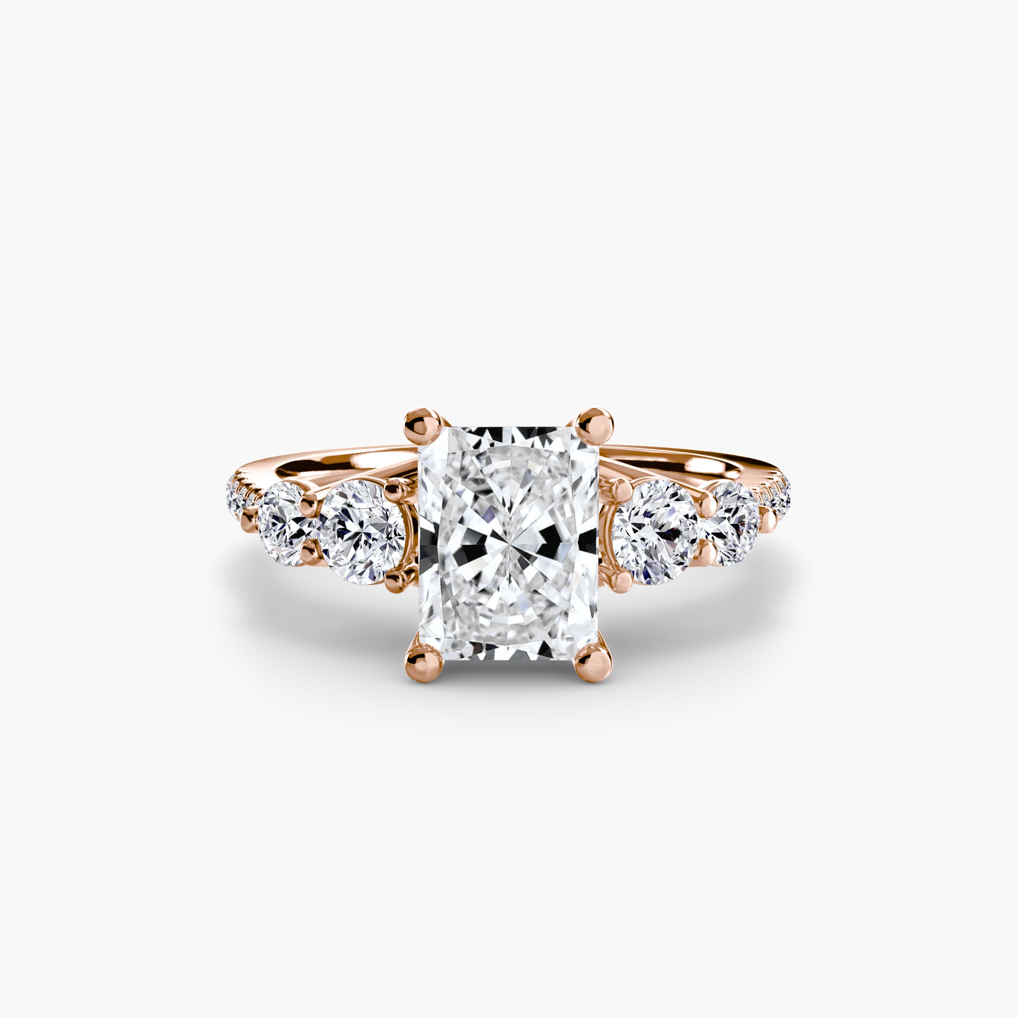 Five Stone Ring with Pavé Band - Lanore Fine Jewelry