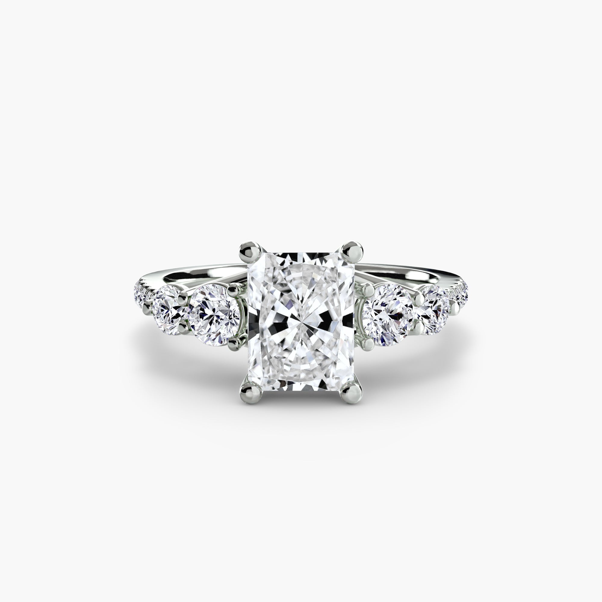 Five Stone Ring with Pavé Band - Lanore Fine Jewelry