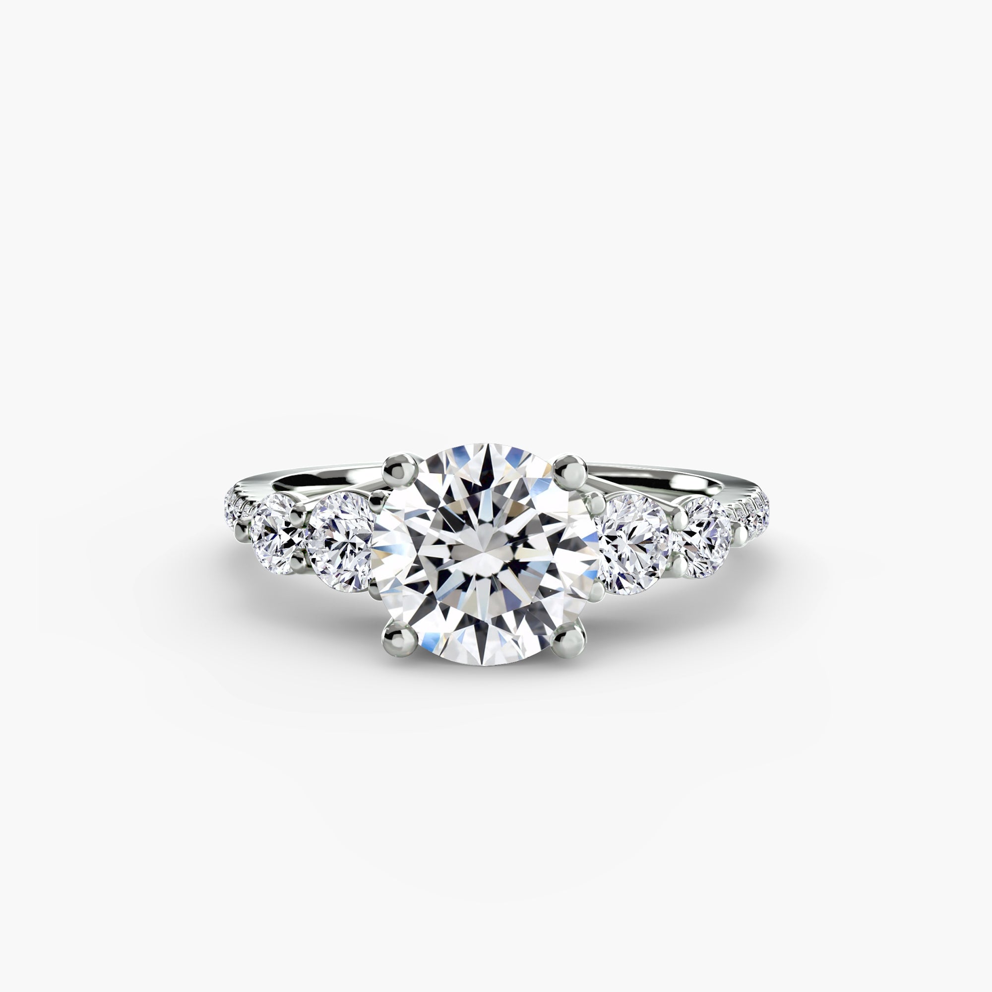 Five Stone Ring with Pavé Band - Lanore Fine Jewelry