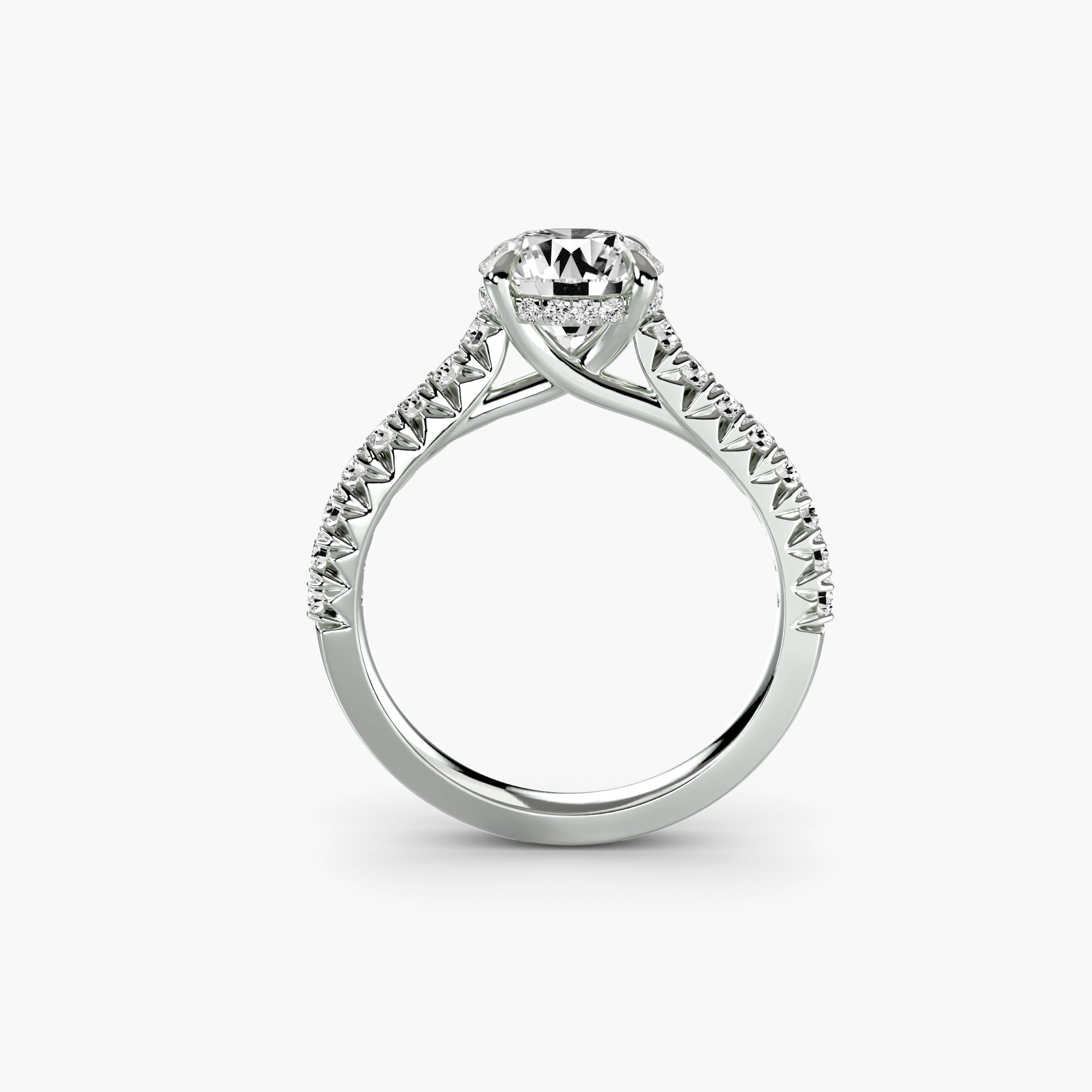 Solitaire with Pavé 5 - Lanore Fine Jewelry