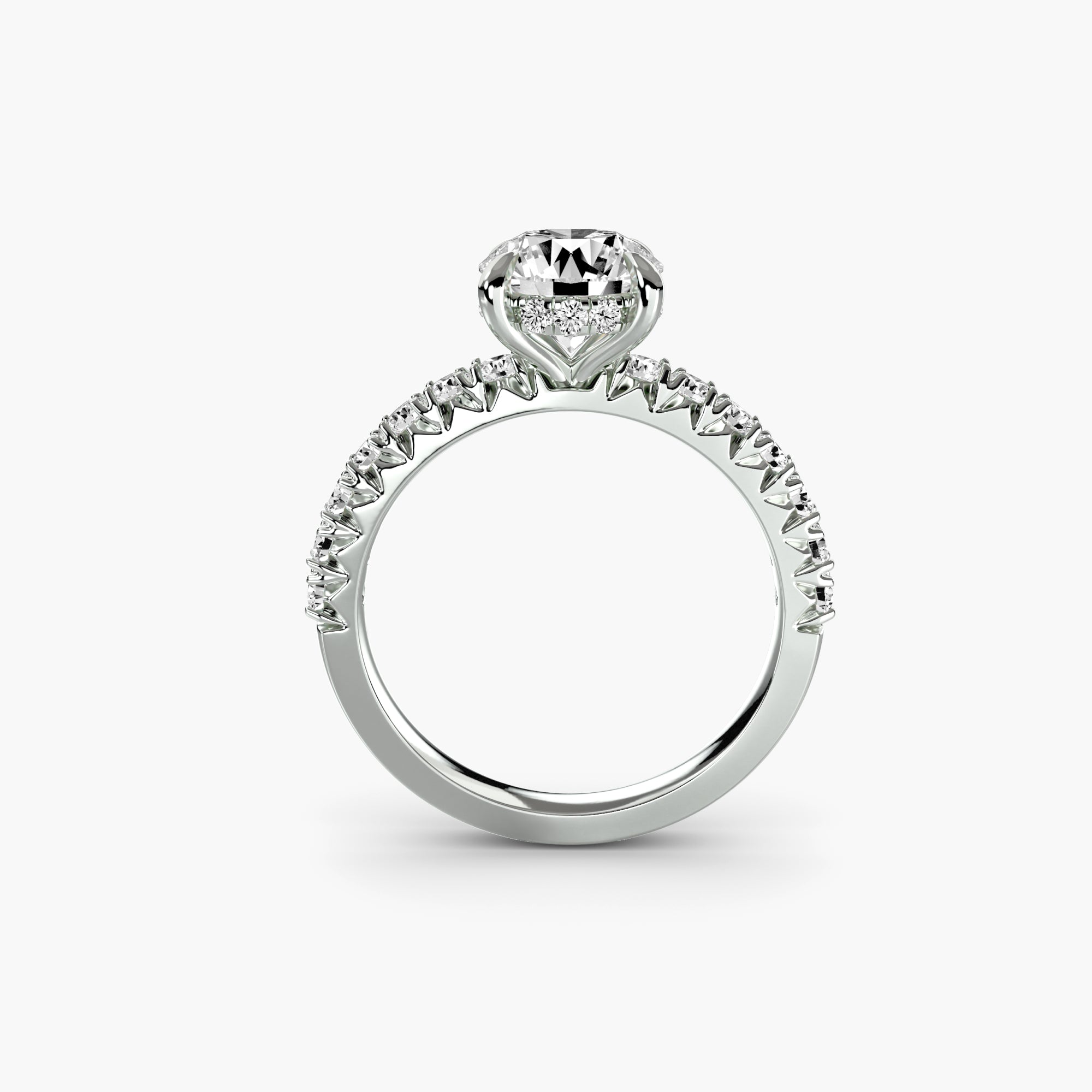 Solitaire with Pavé 6 - Lanore Fine Jewelry