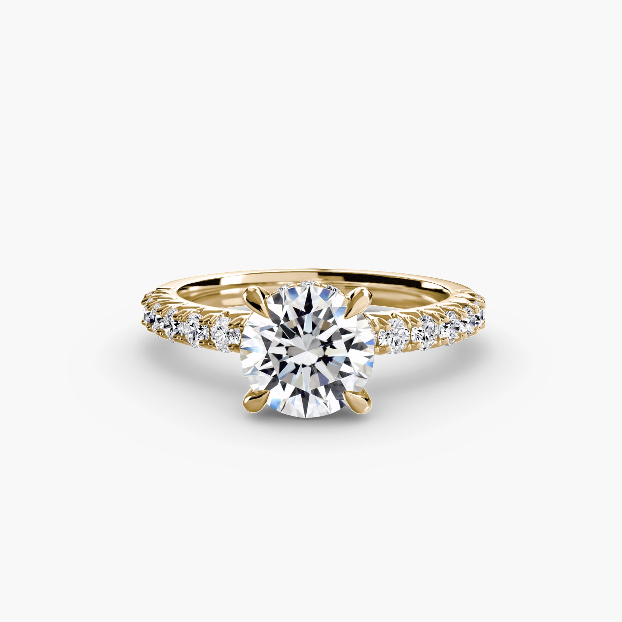 Solitaire with Pavé 6 - Lanore Fine Jewelry