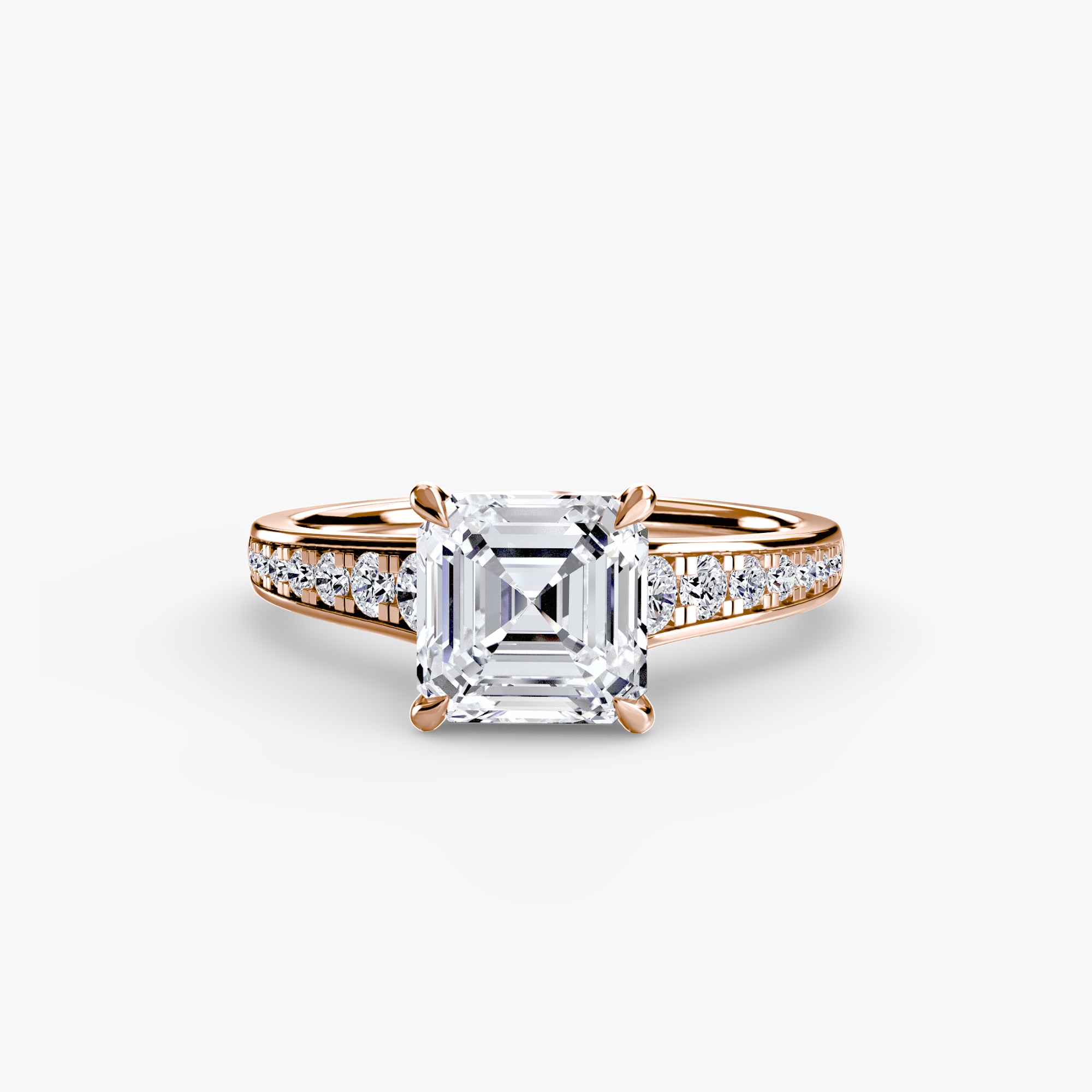 Solitaire with Pavé 7 - Lanore Fine Jewelry