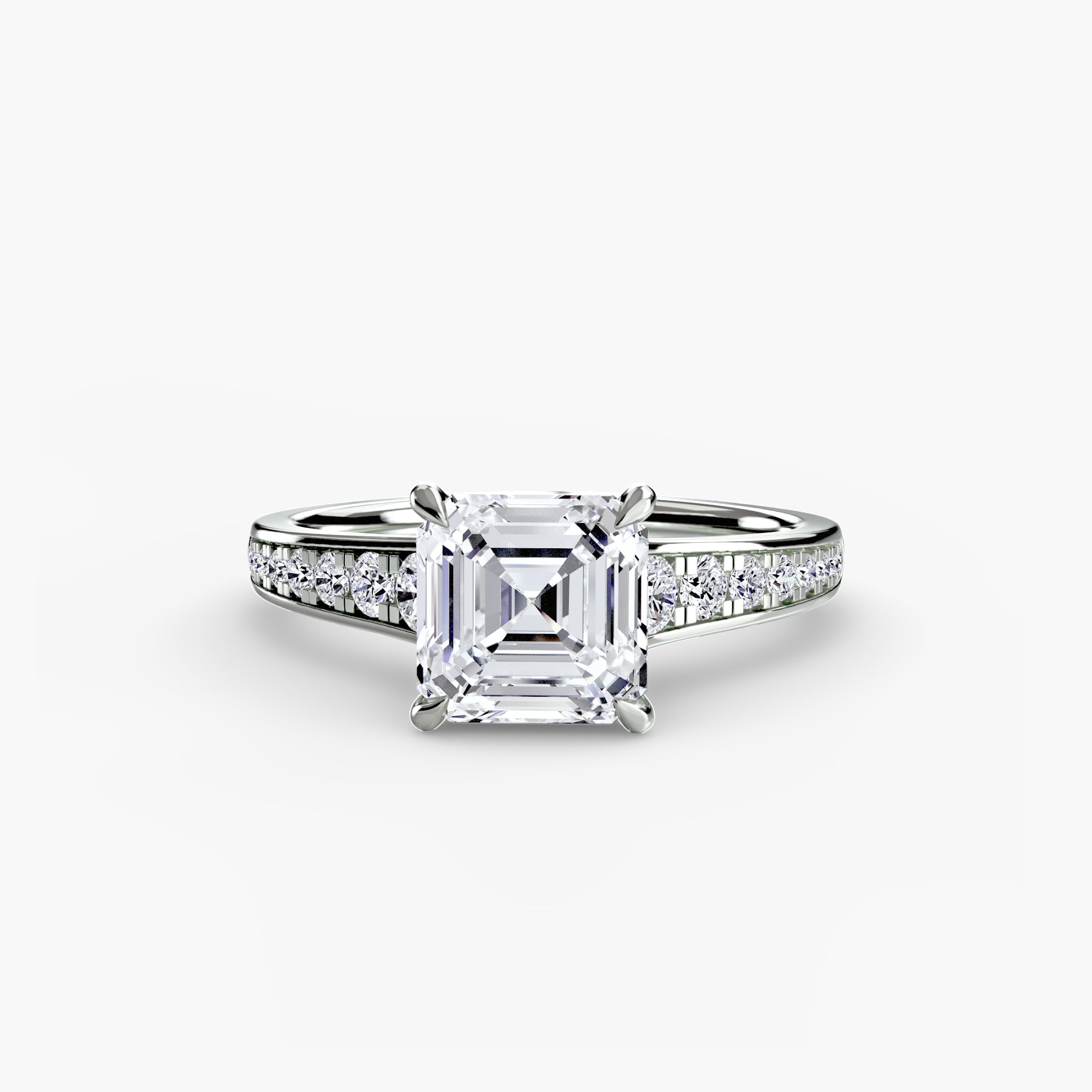 Solitaire with Pavé 7 - Lanore Fine Jewelry