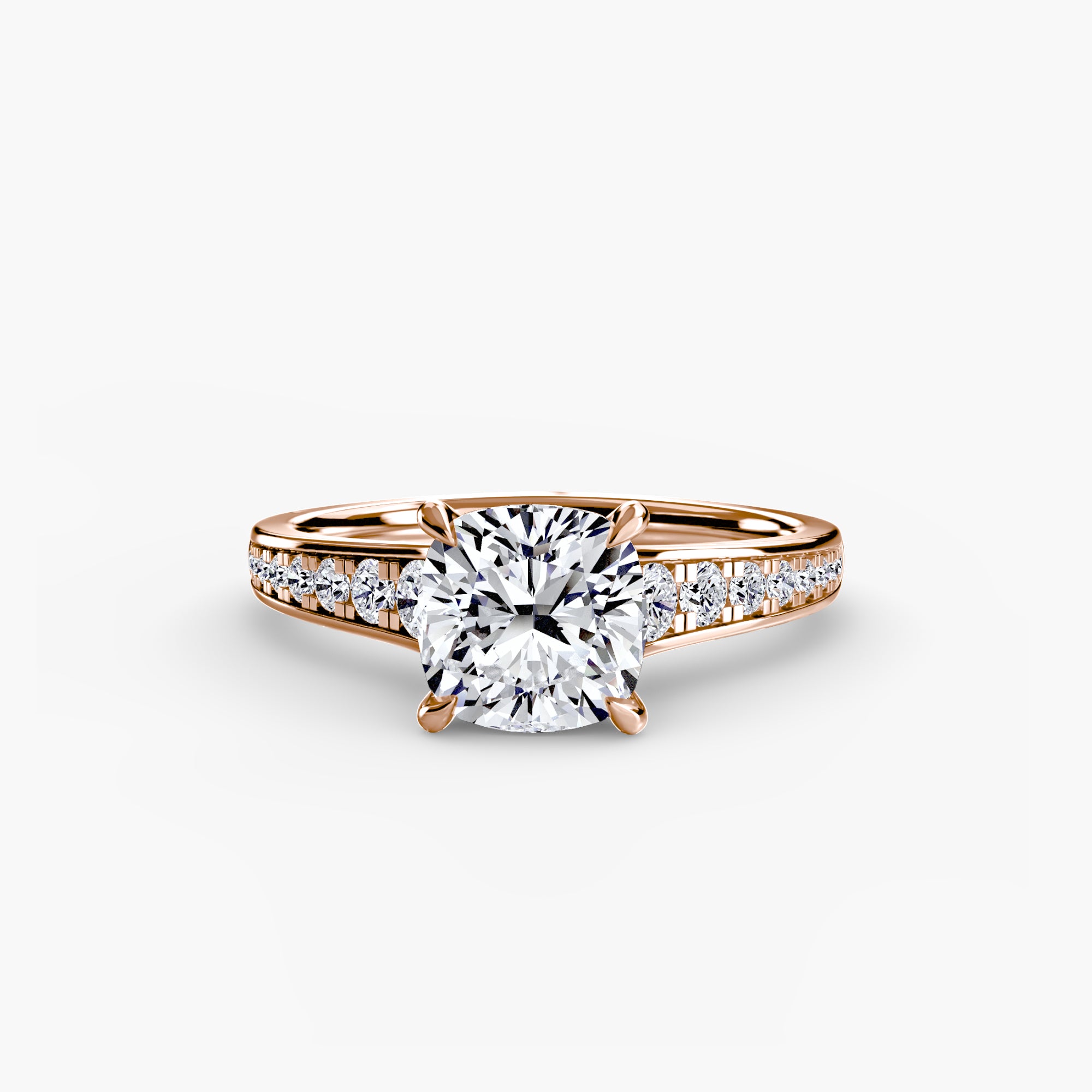 Solitaire with Pavé 7 - Lanore Fine Jewelry