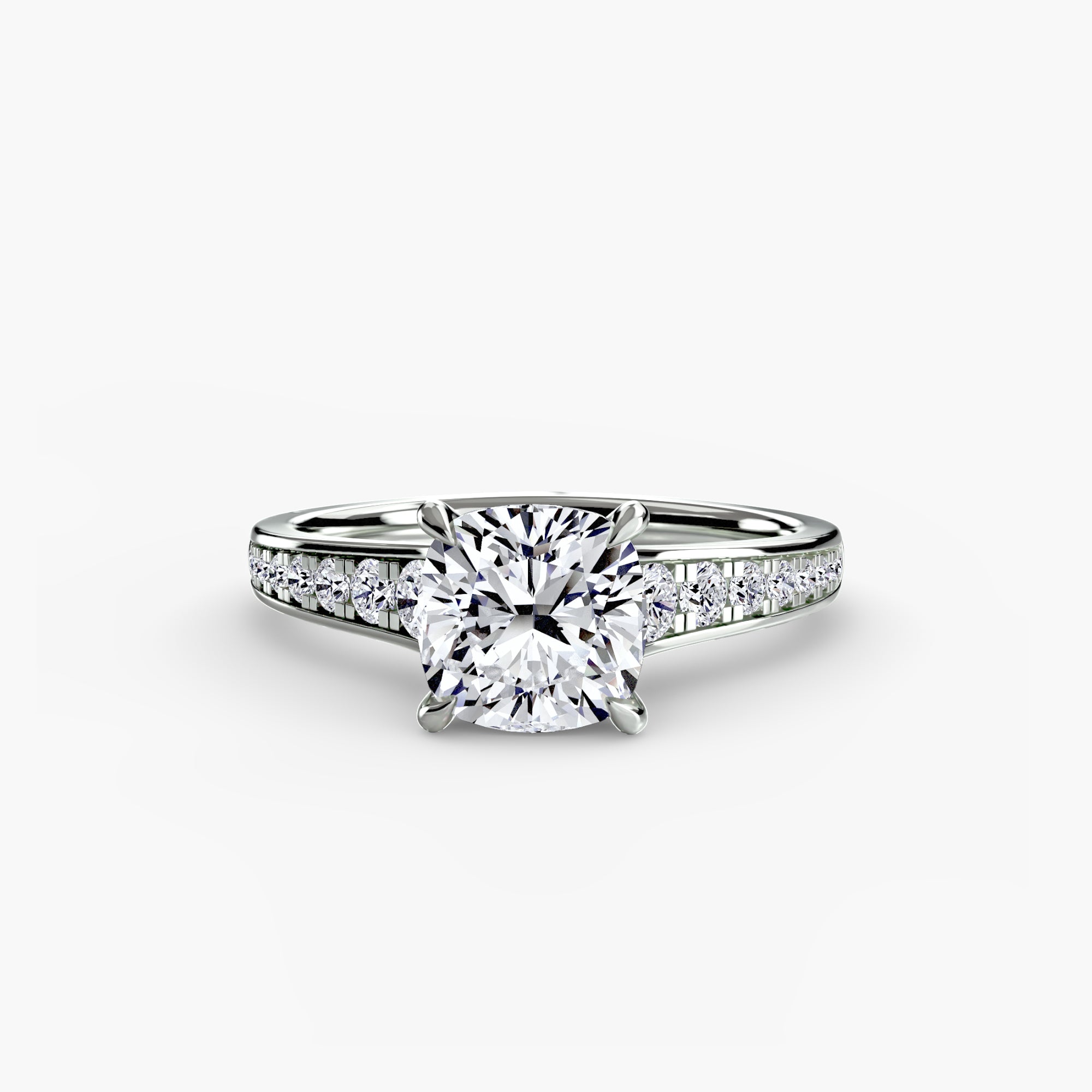 Solitaire with Pavé 7 - Lanore Fine Jewelry