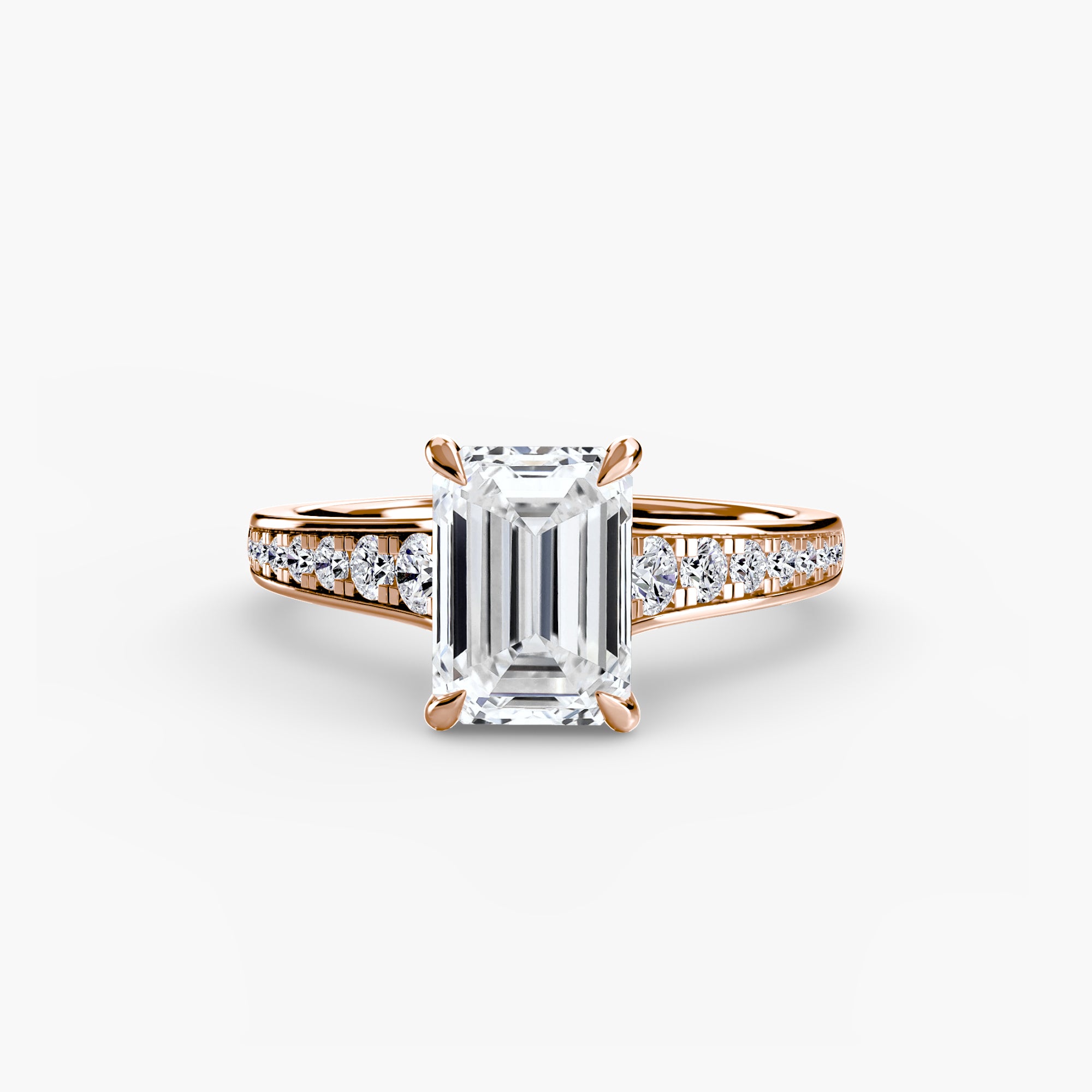 Solitaire with Pavé 7 - Lanore Fine Jewelry