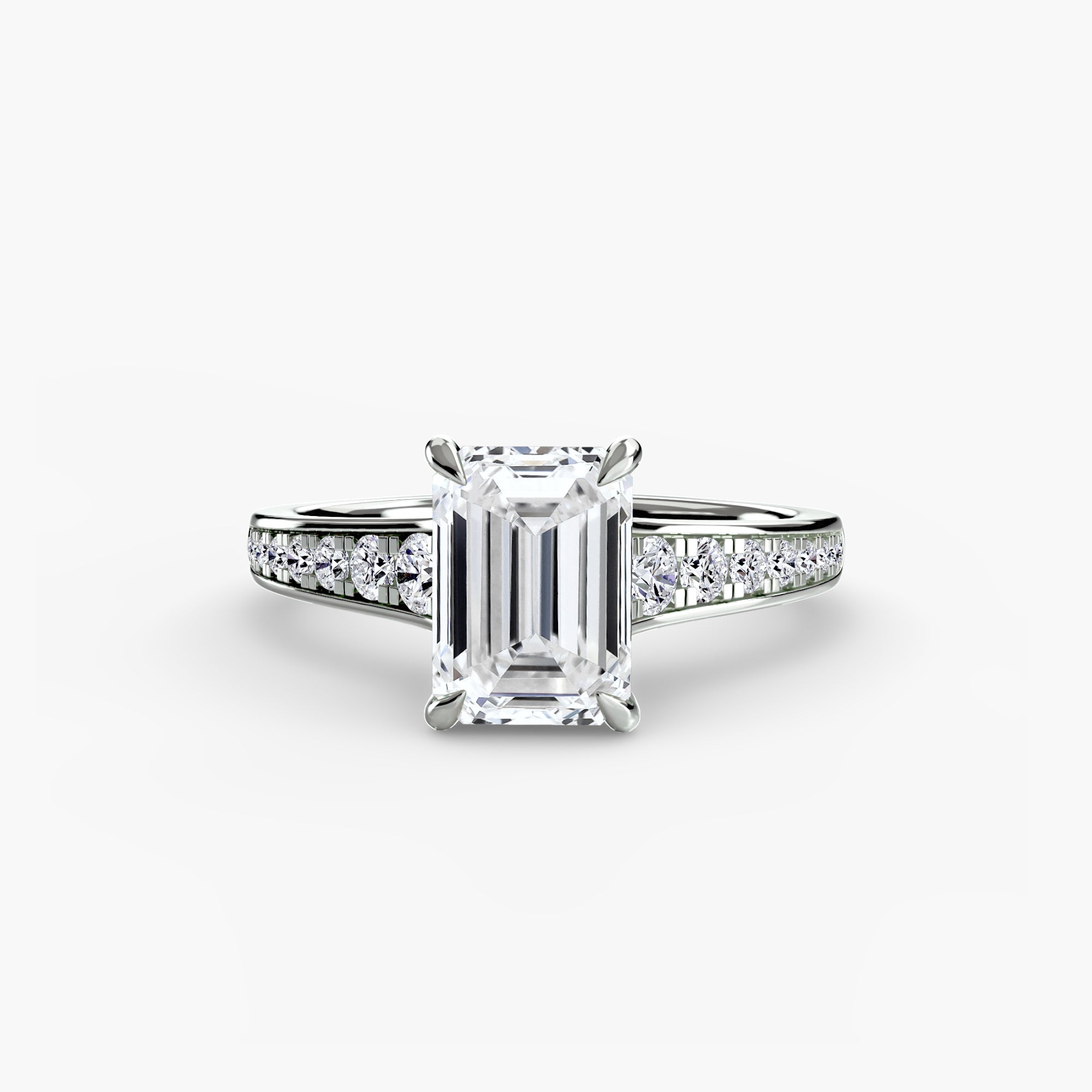 Solitaire with Pavé 7 - Lanore Fine Jewelry