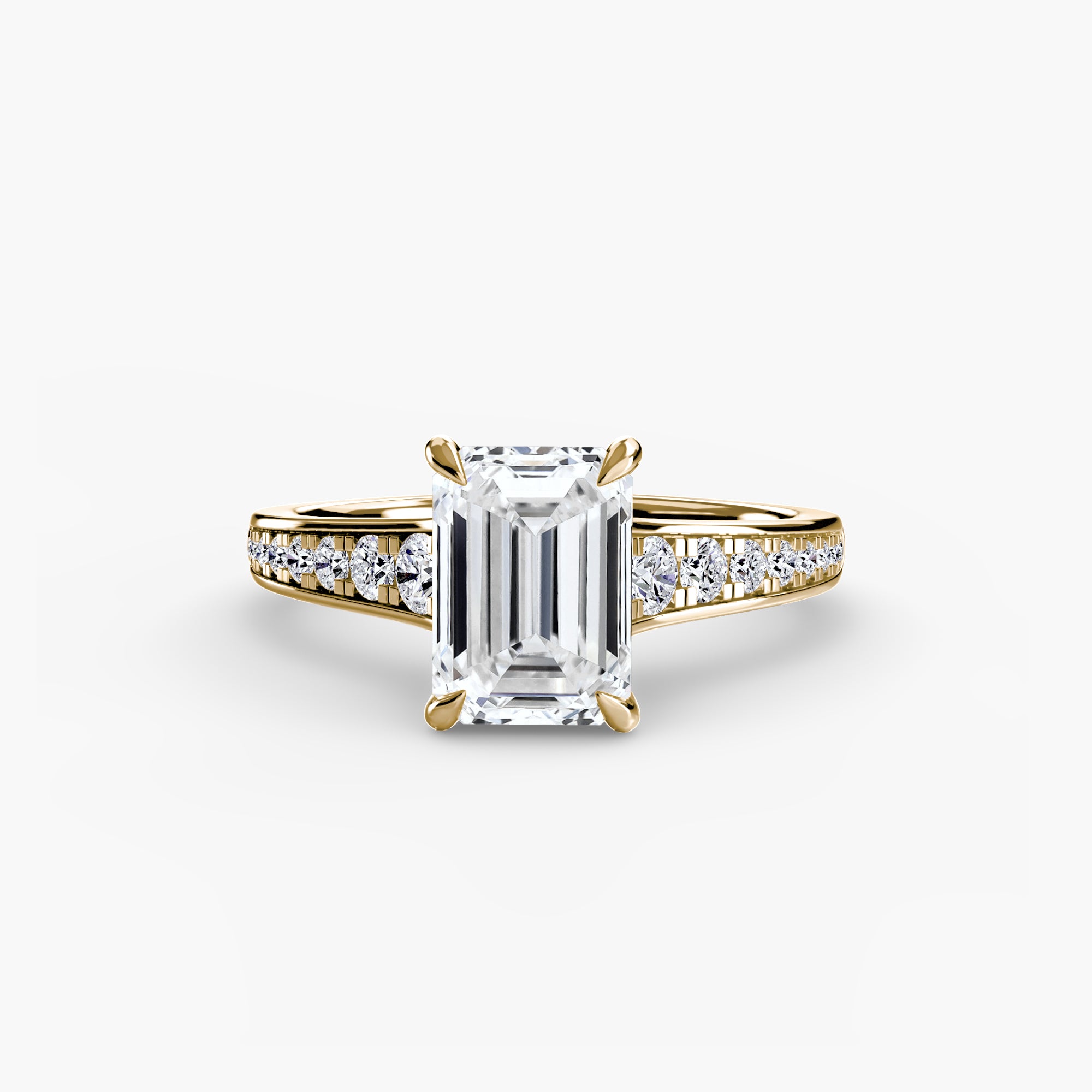 Solitaire with Pavé 7 - Lanore Fine Jewelry