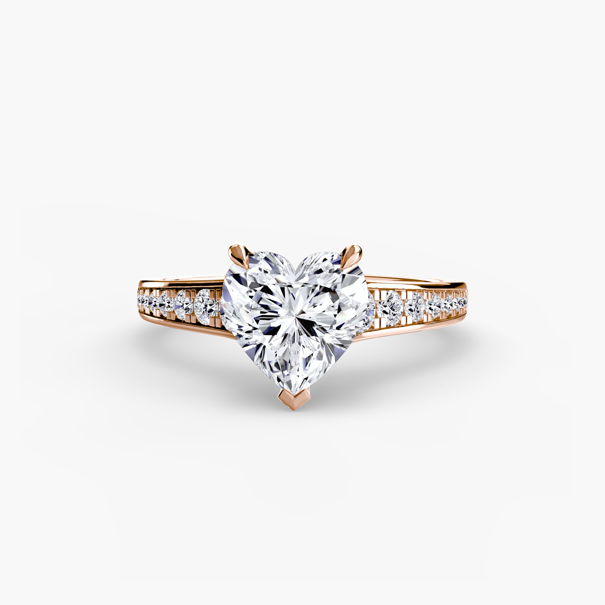 Solitaire with Pavé 7 - Lanore Fine Jewelry