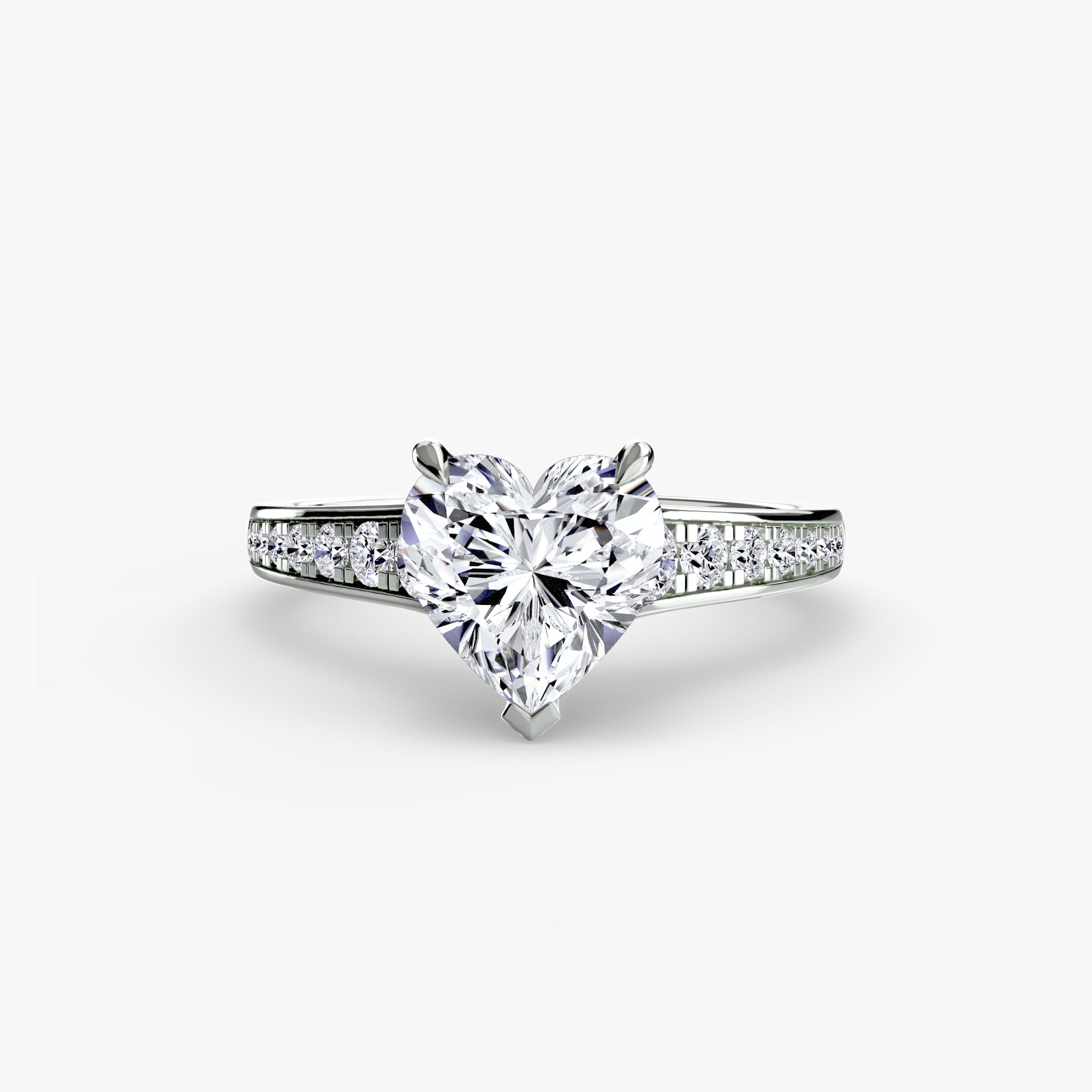 Solitaire with Pavé 7 - Lanore Fine Jewelry