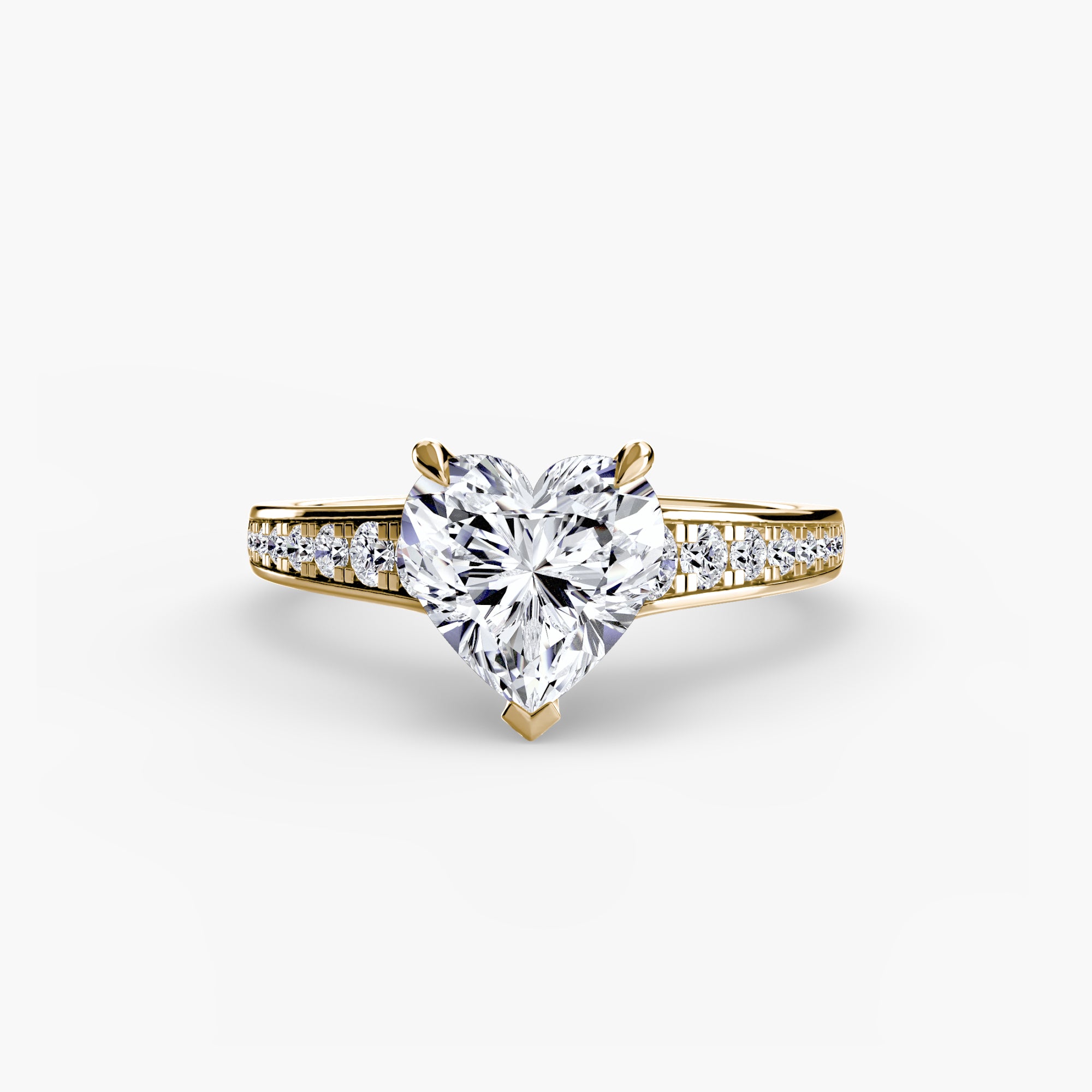 Solitaire with Pavé 7 - Lanore Fine Jewelry