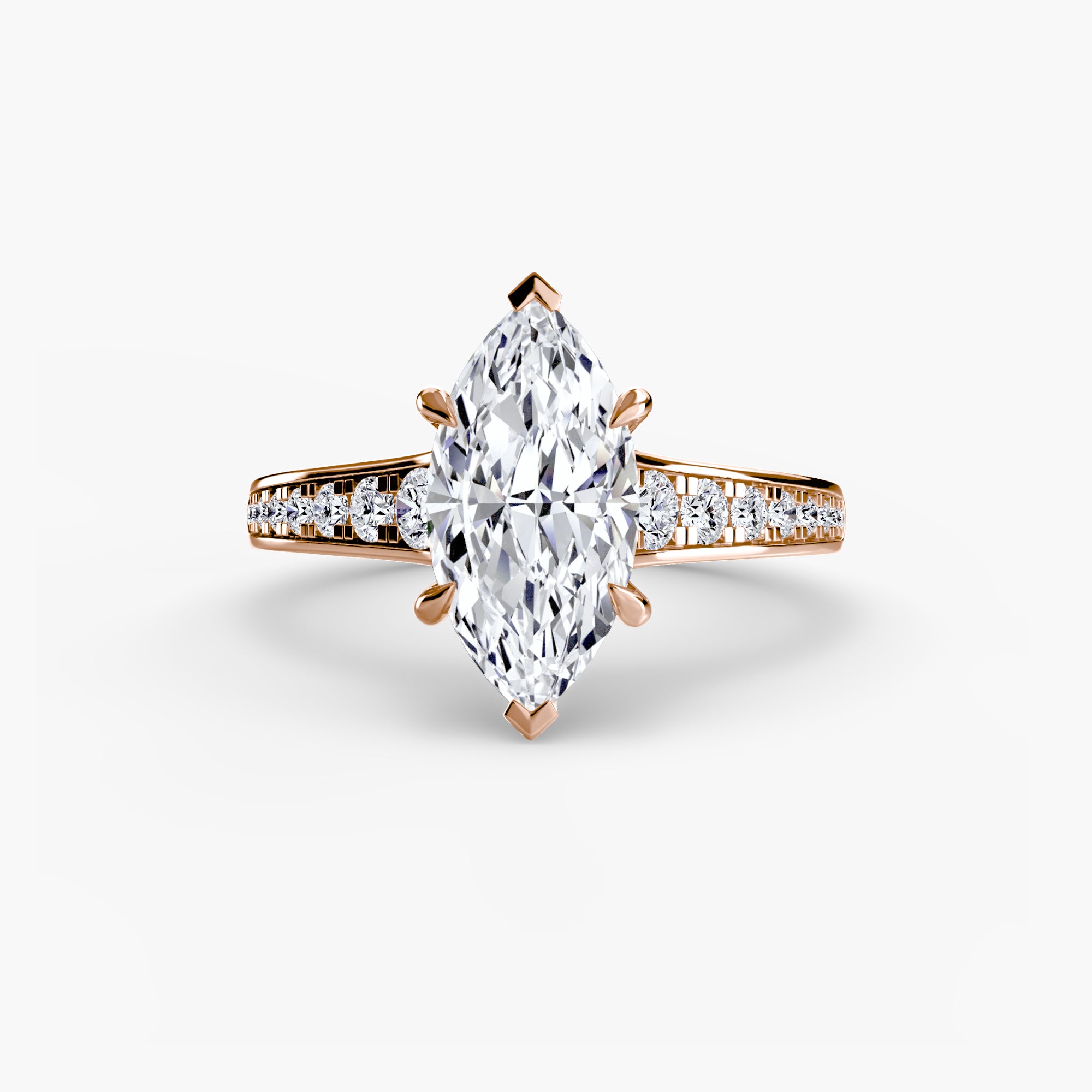 Solitaire with Pavé 7 - Lanore Fine Jewelry