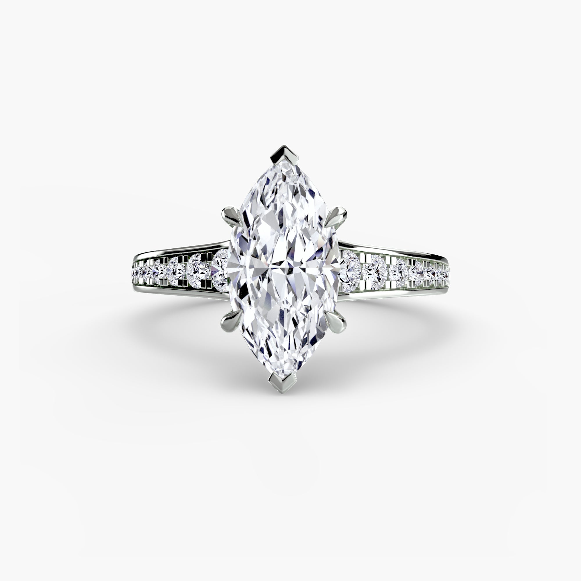 Solitaire with Pavé 7 - Lanore Fine Jewelry