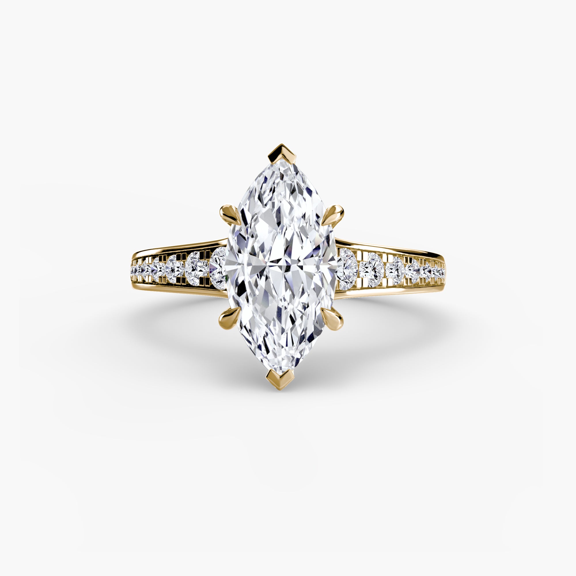 Solitaire with Pavé 7 - Lanore Fine Jewelry
