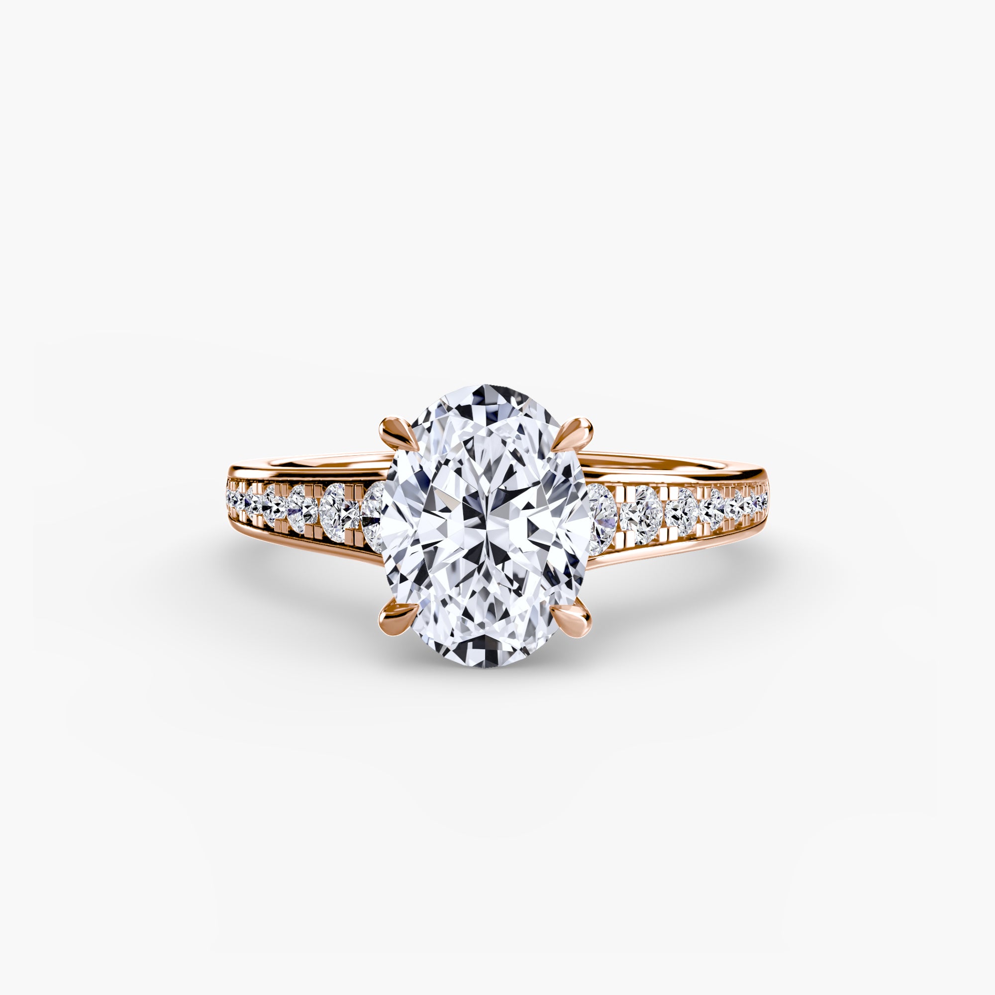 Solitaire with Pavé 7 - Lanore Fine Jewelry