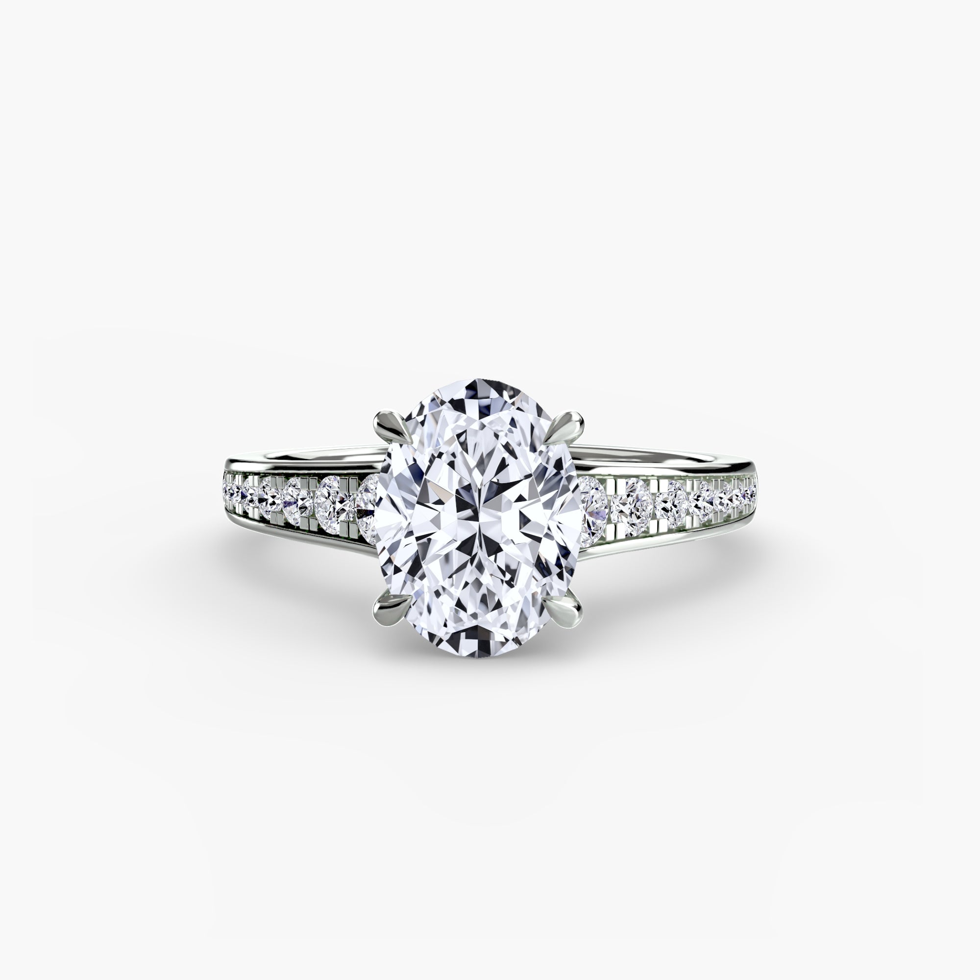 Solitaire with Pavé 7 - Lanore Fine Jewelry
