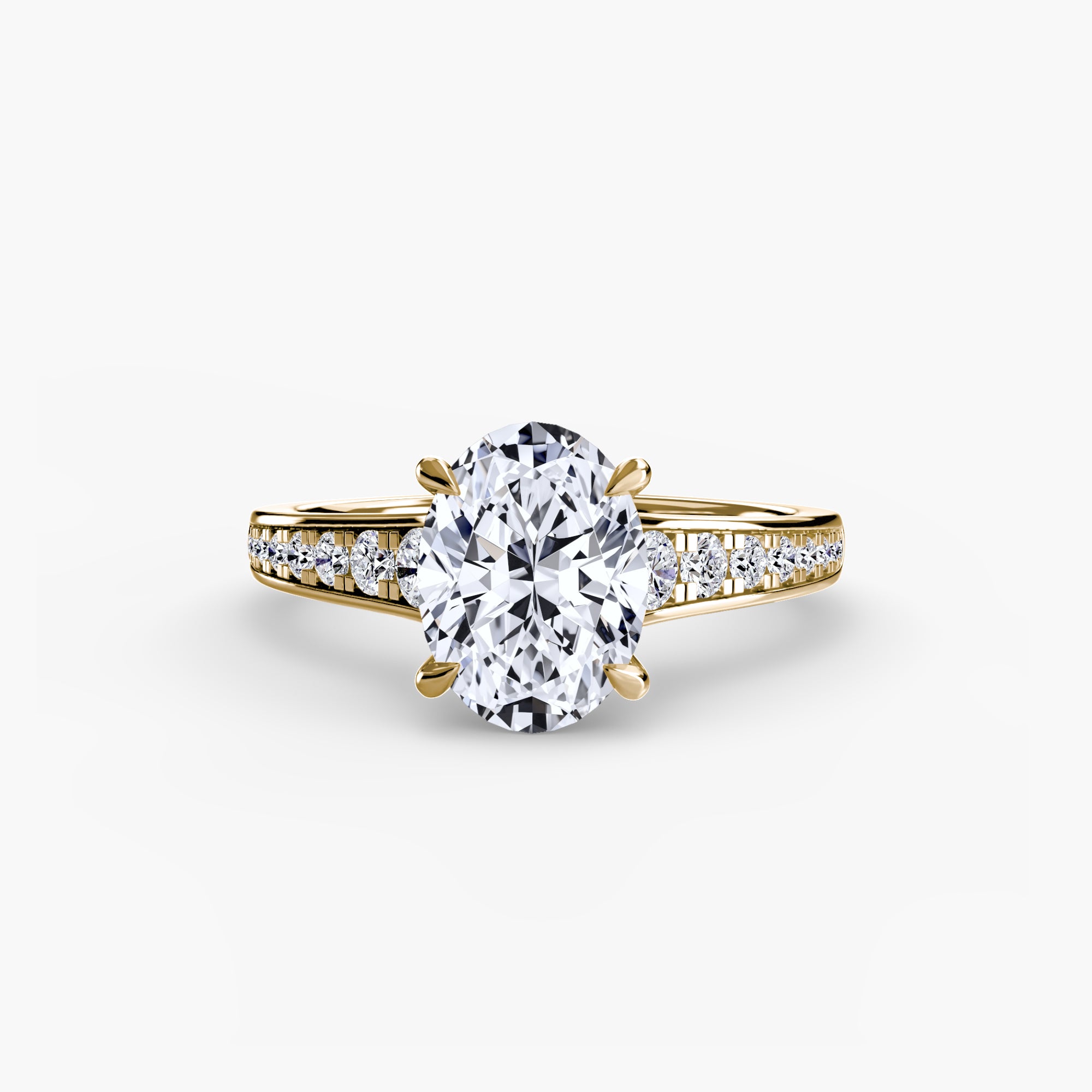 Solitaire with Pavé 7 - Lanore Fine Jewelry