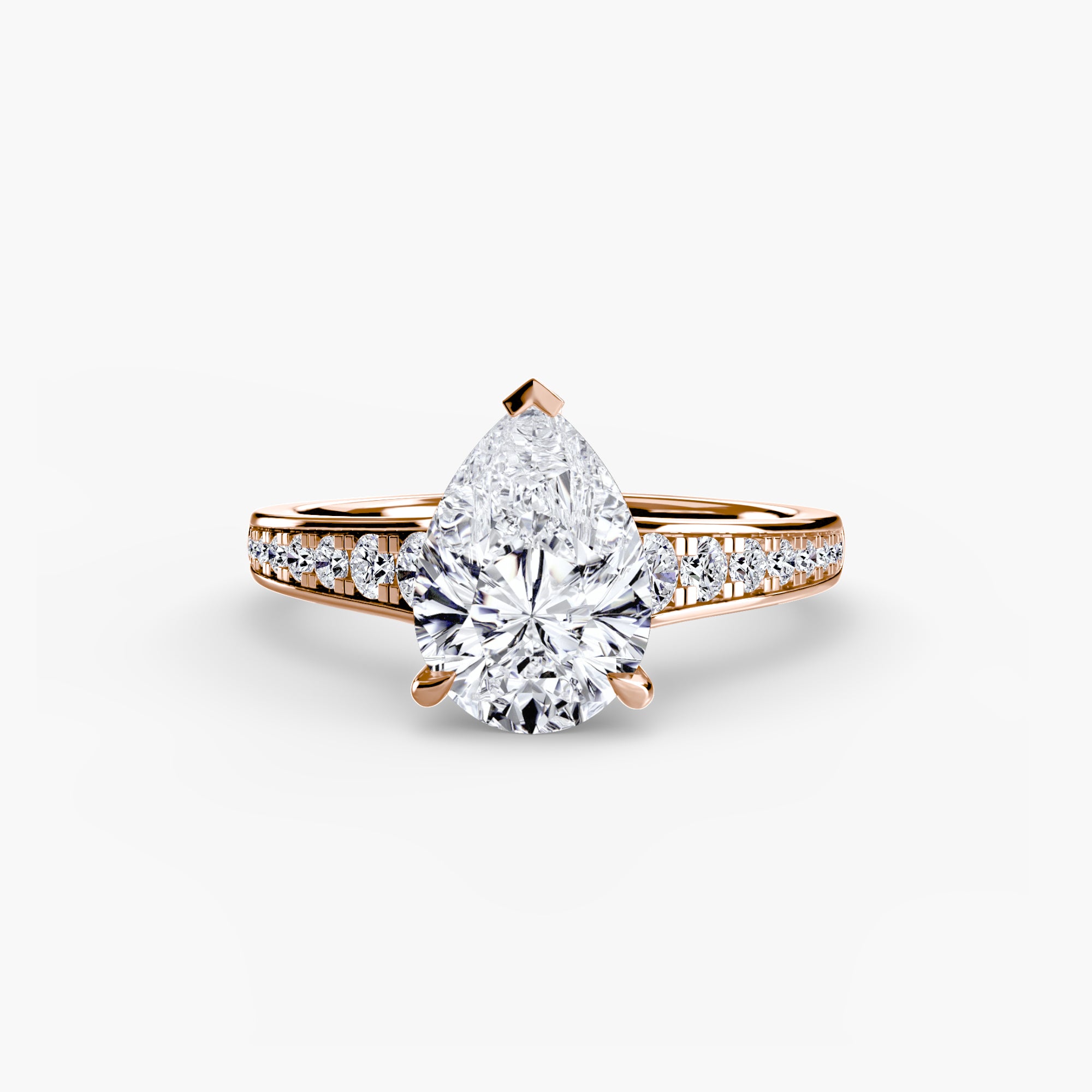Solitaire with Pavé 7 - Lanore Fine Jewelry