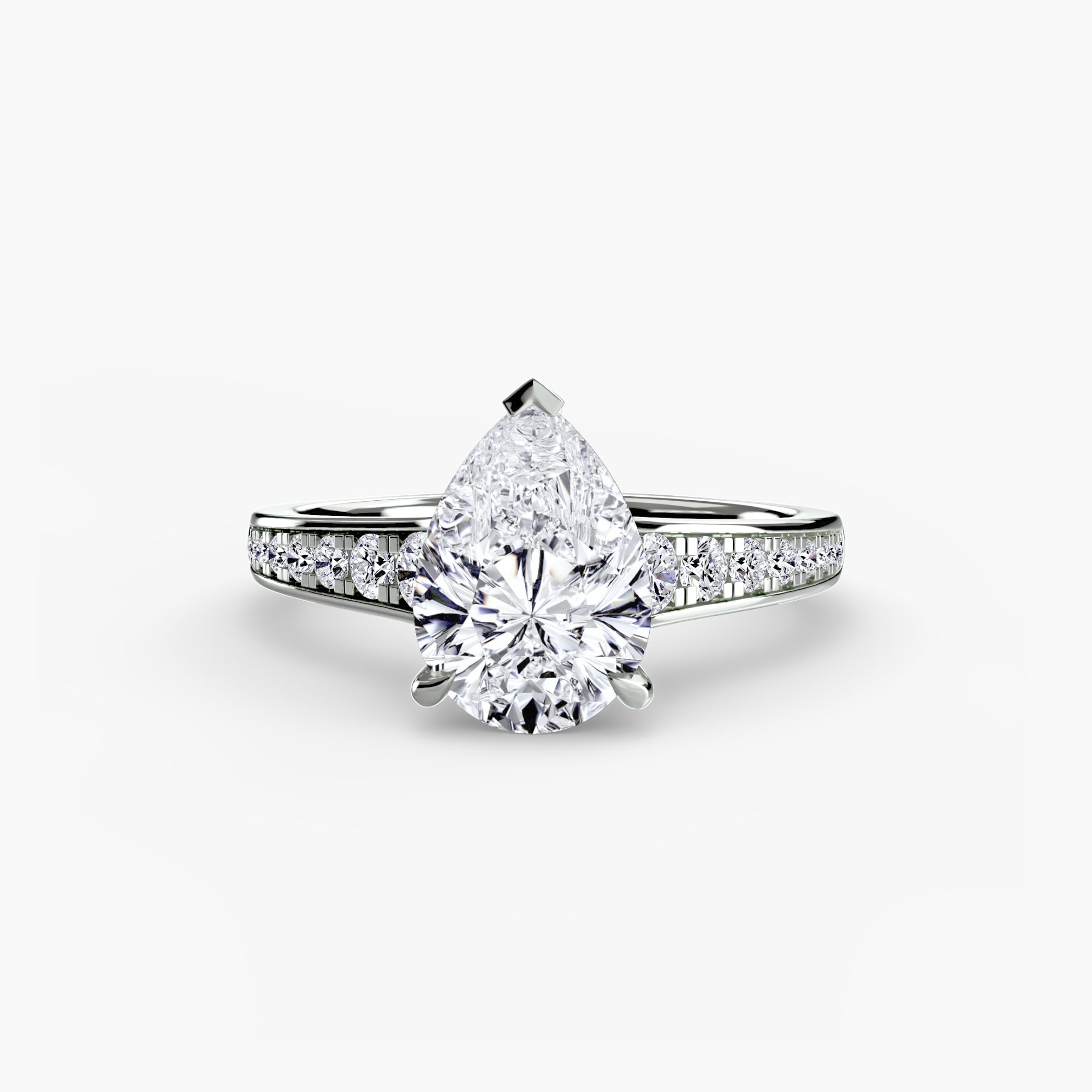 Solitaire with Pavé 7 - Lanore Fine Jewelry