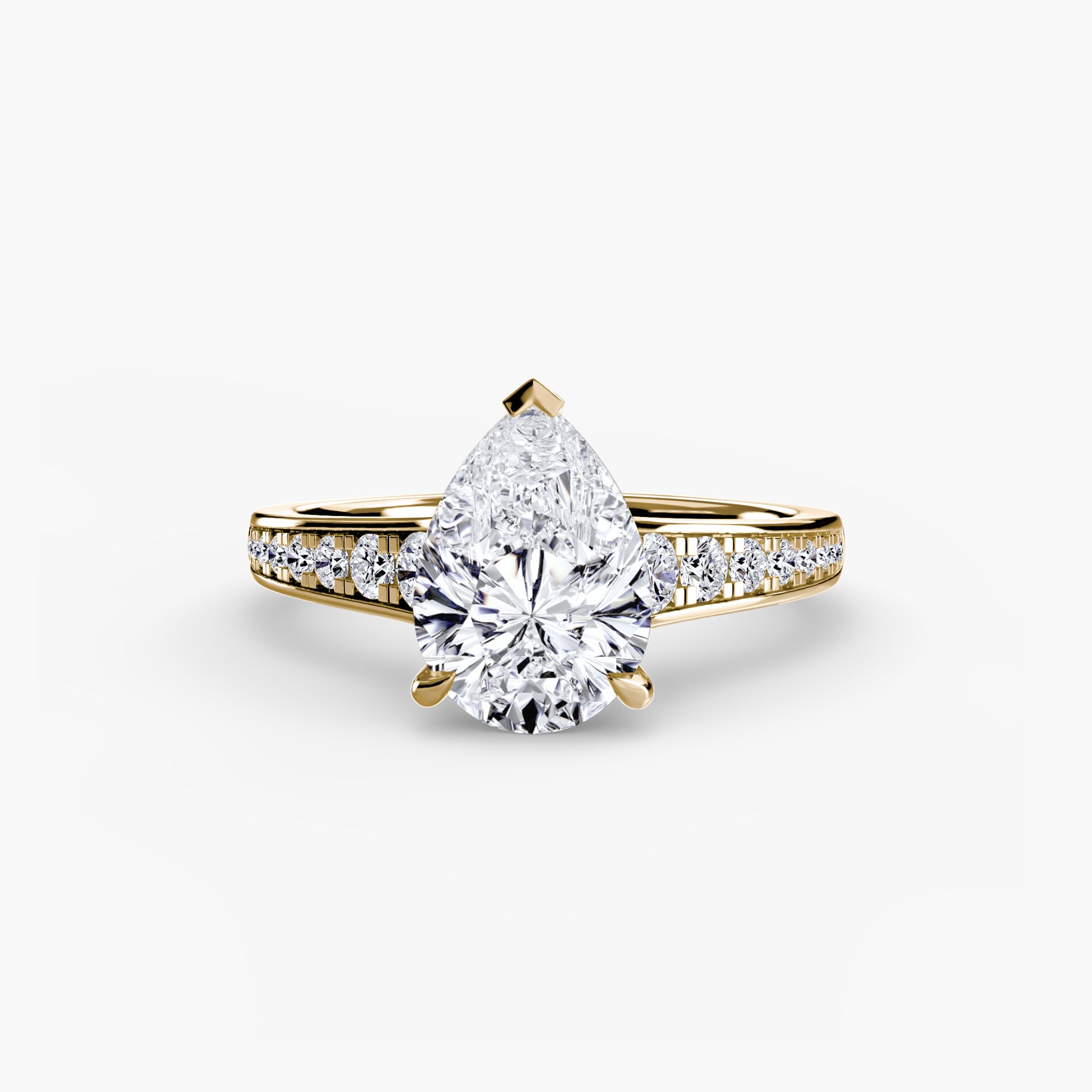 Solitaire with Pavé 7 - Lanore Fine Jewelry