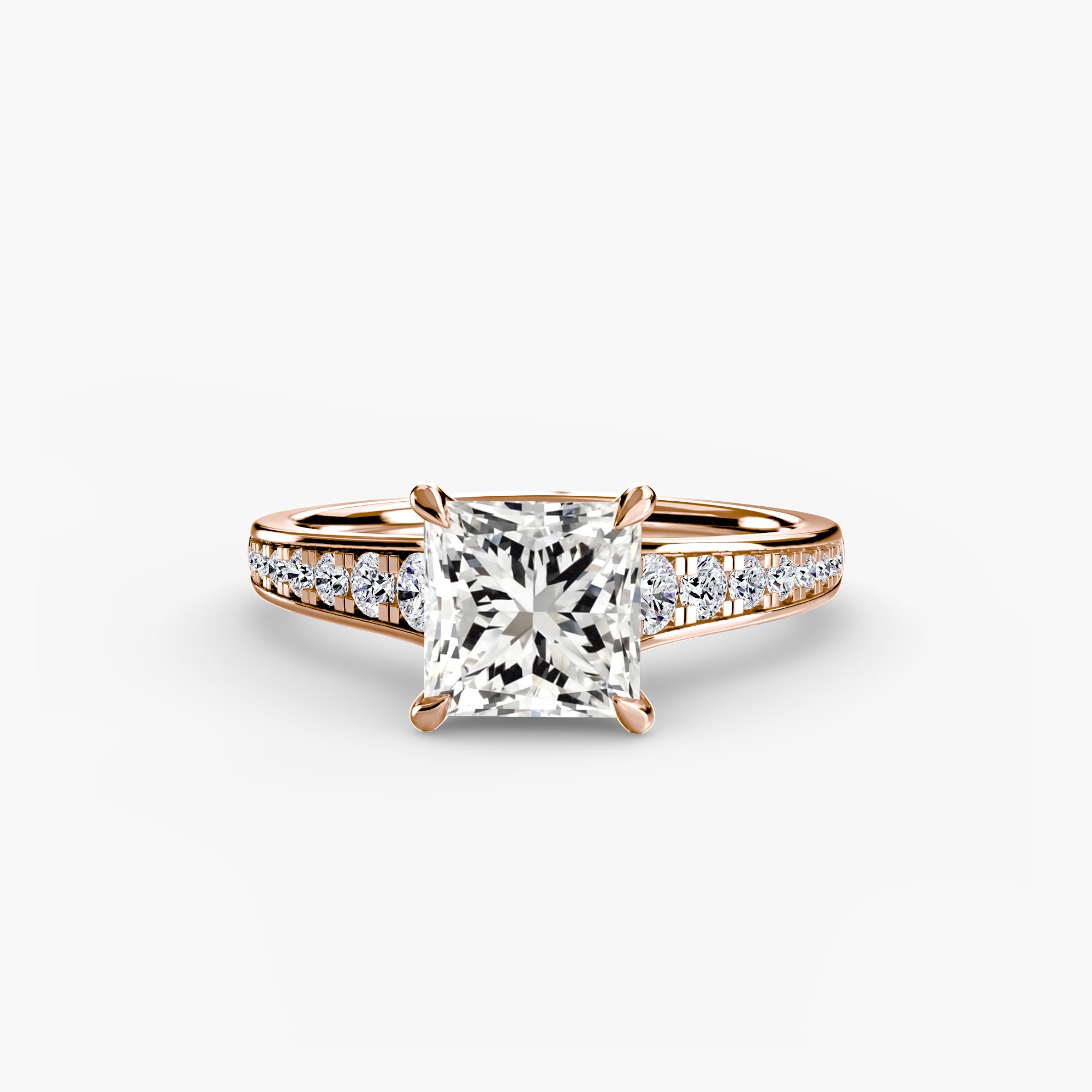Solitaire with Pavé 7 - Lanore Fine Jewelry
