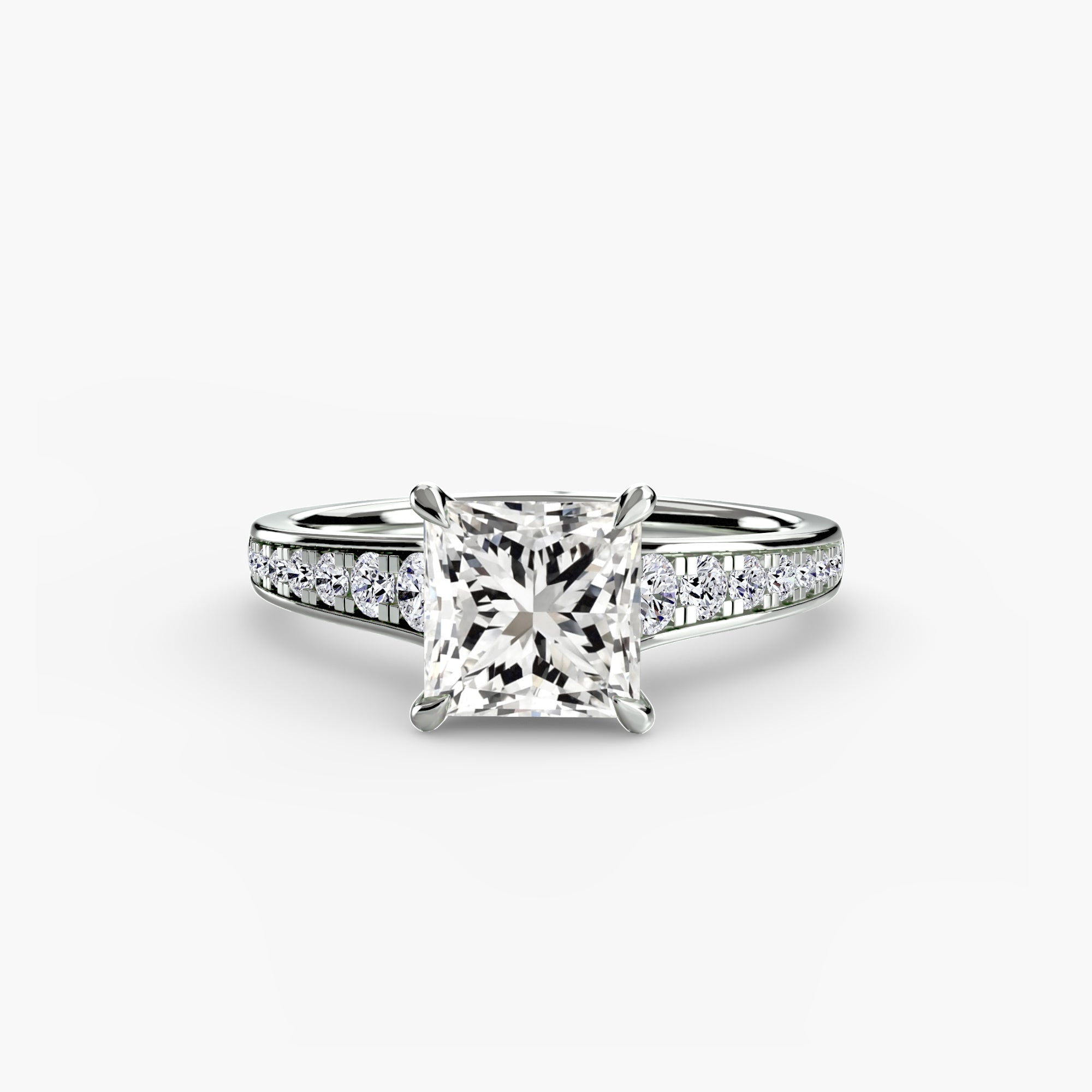 Solitaire with Pavé 7 - Lanore Fine Jewelry