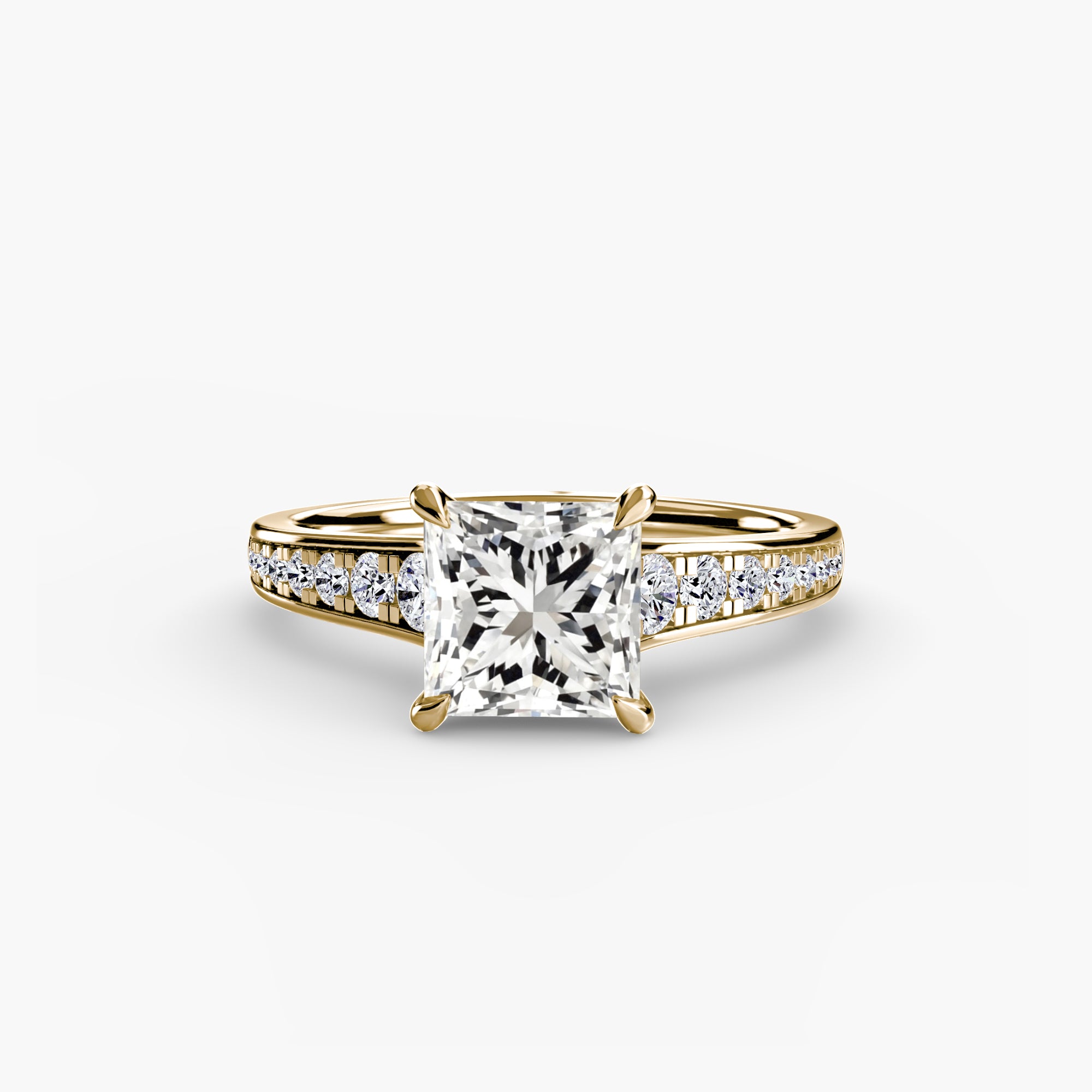 Solitaire with Pavé 7 - Lanore Fine Jewelry