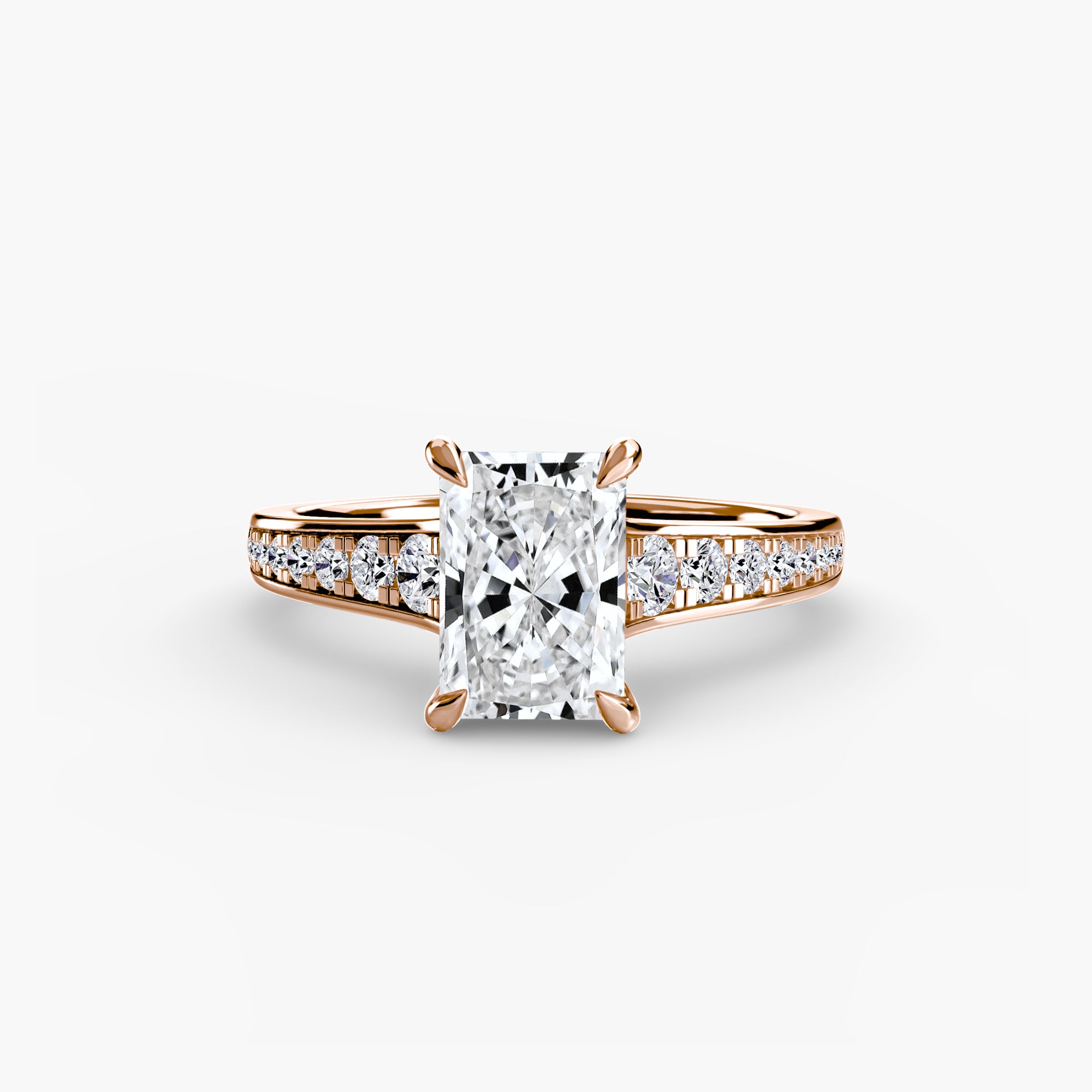 Solitaire with Pavé 7 - Lanore Fine Jewelry