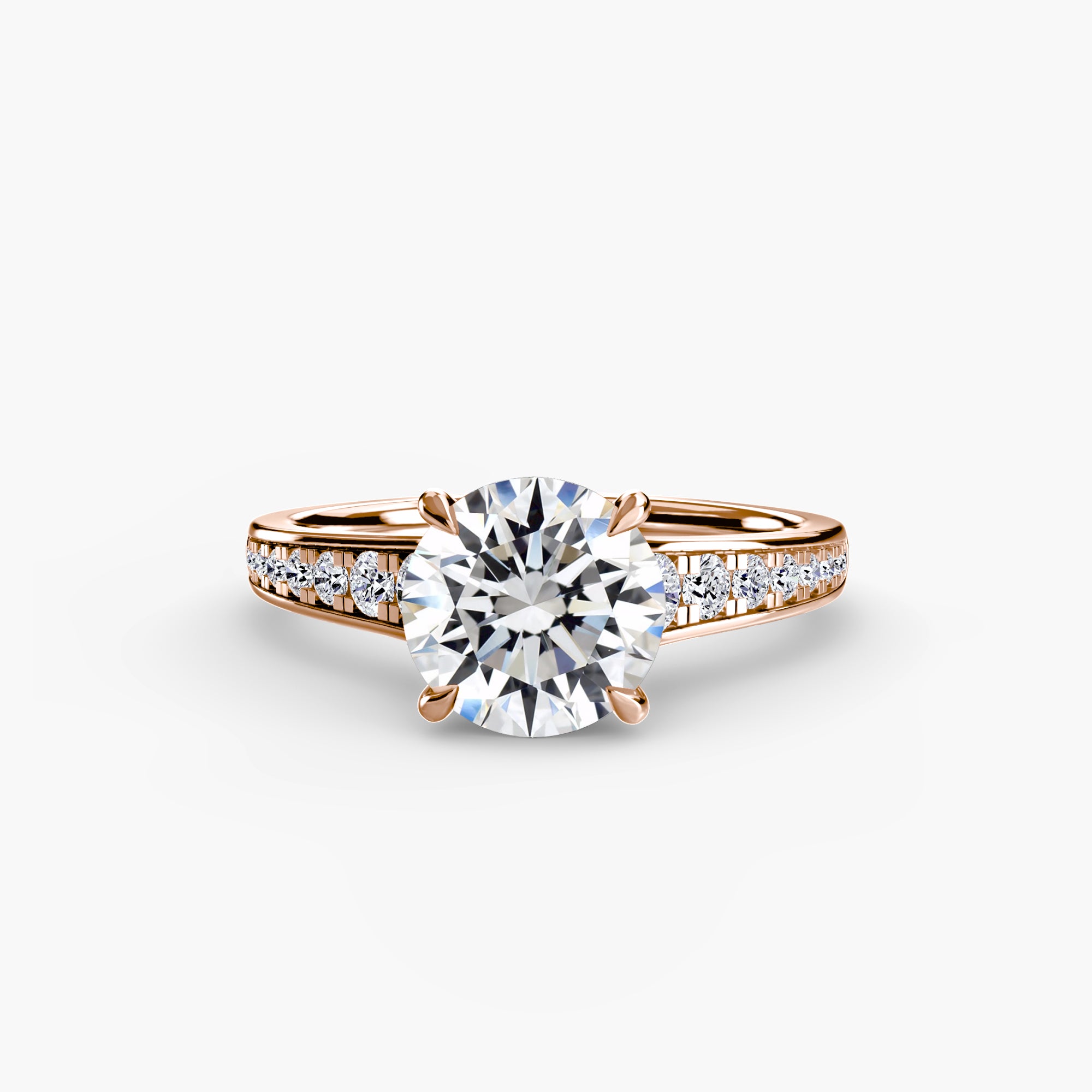 Solitaire with Pavé 7 - Lanore Fine Jewelry