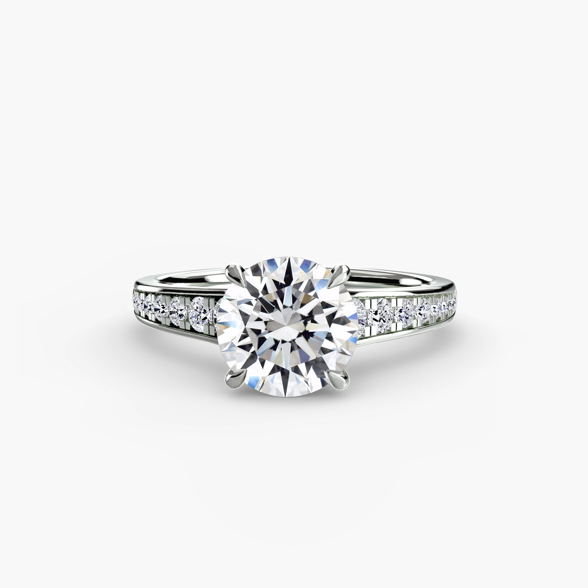 Solitaire with Pavé 7 - Lanore Fine Jewelry