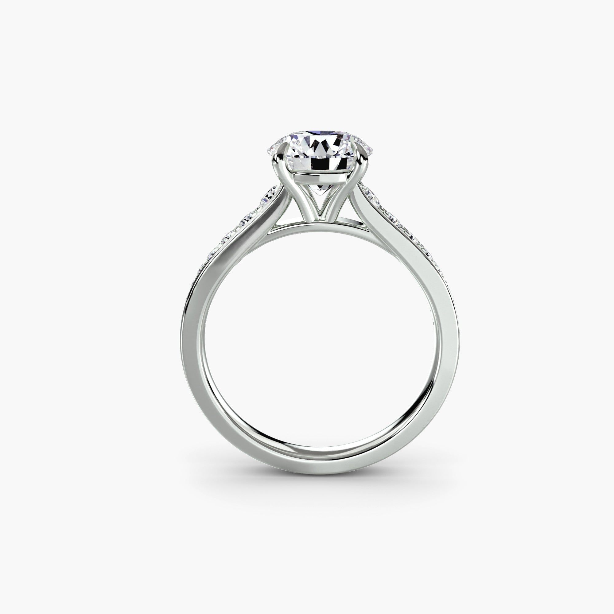 Solitaire with Pavé 7 - Lanore Fine Jewelry