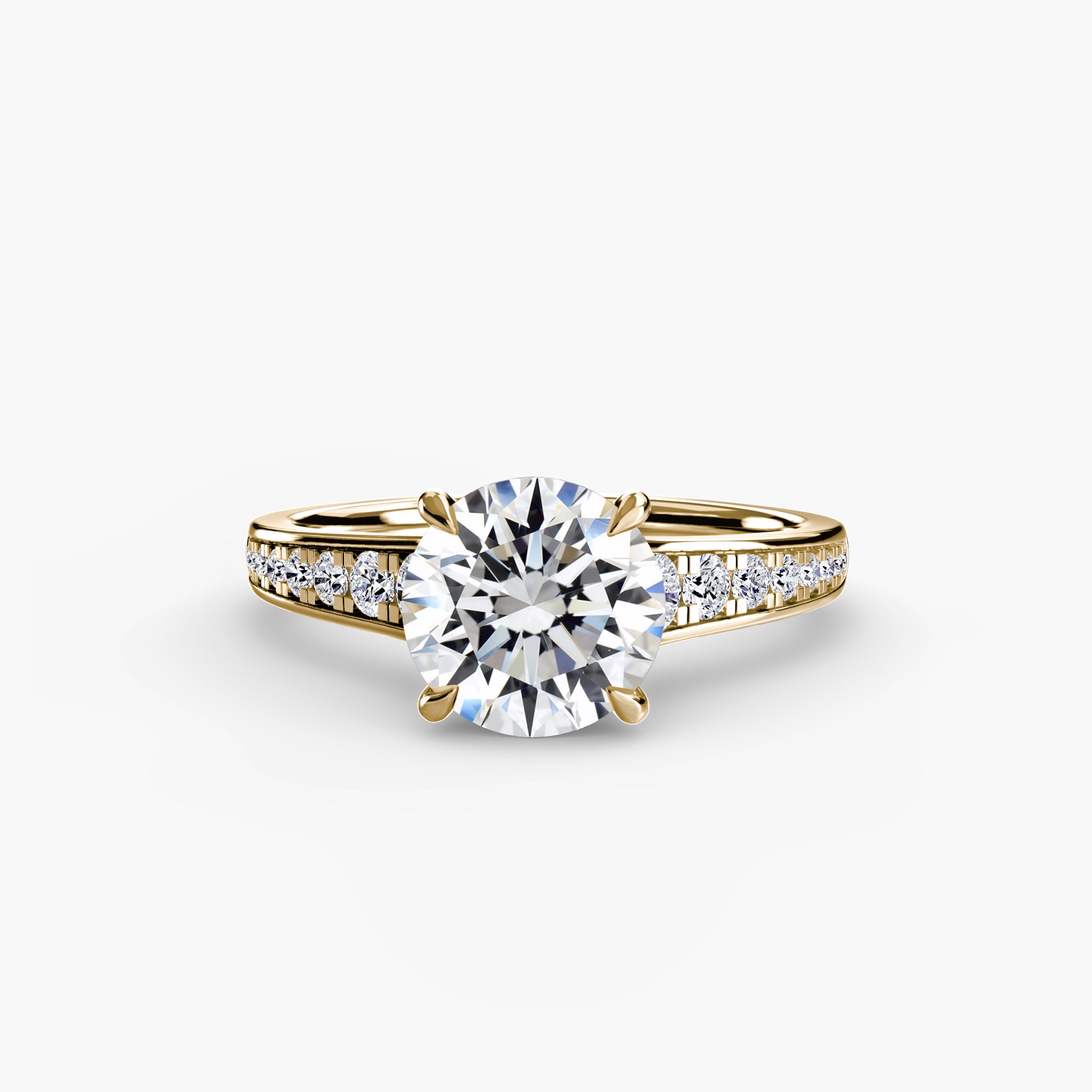 Solitaire with Pavé 7 - Lanore Fine Jewelry