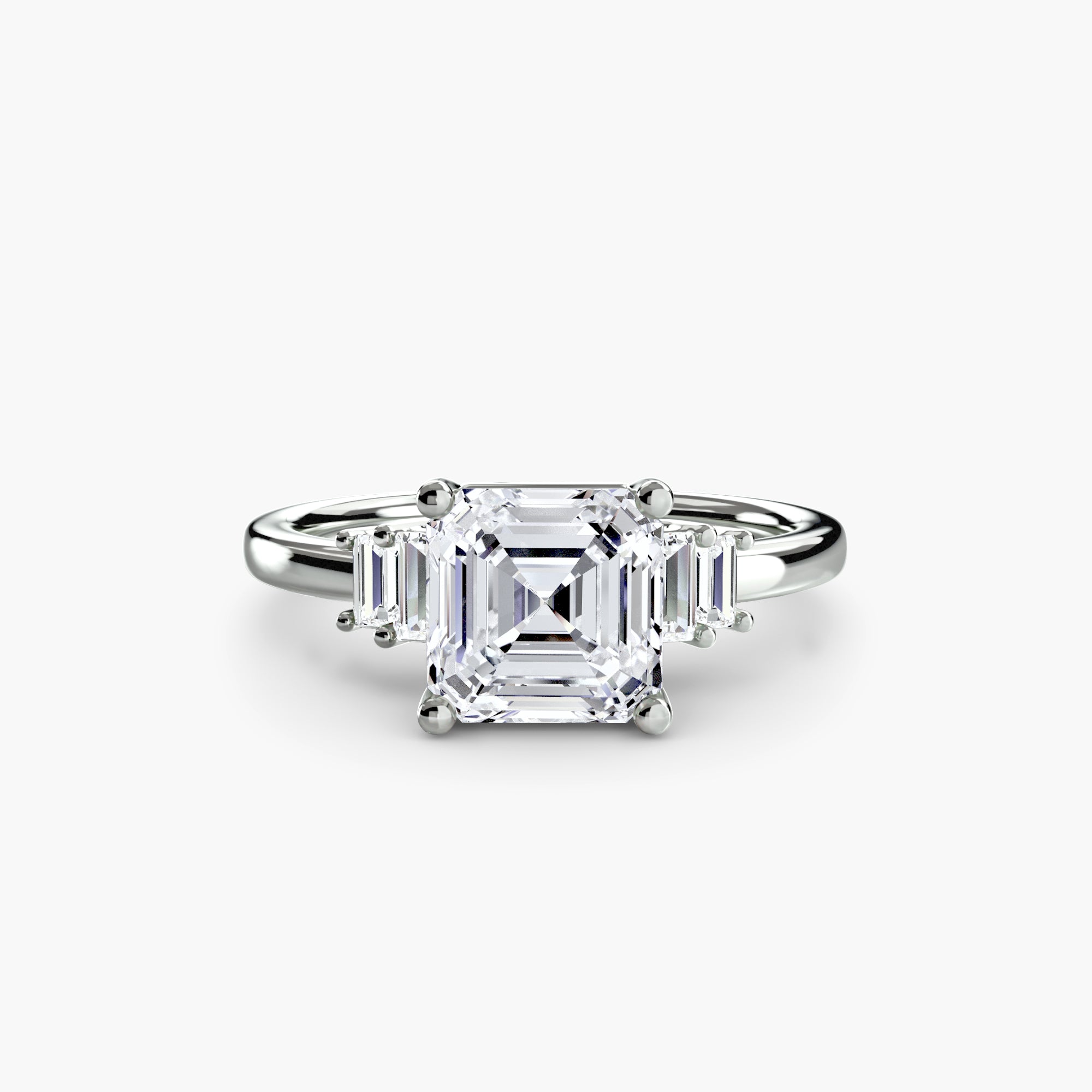 Baguette Accent Solitaire - Lanore Fine Jewelry