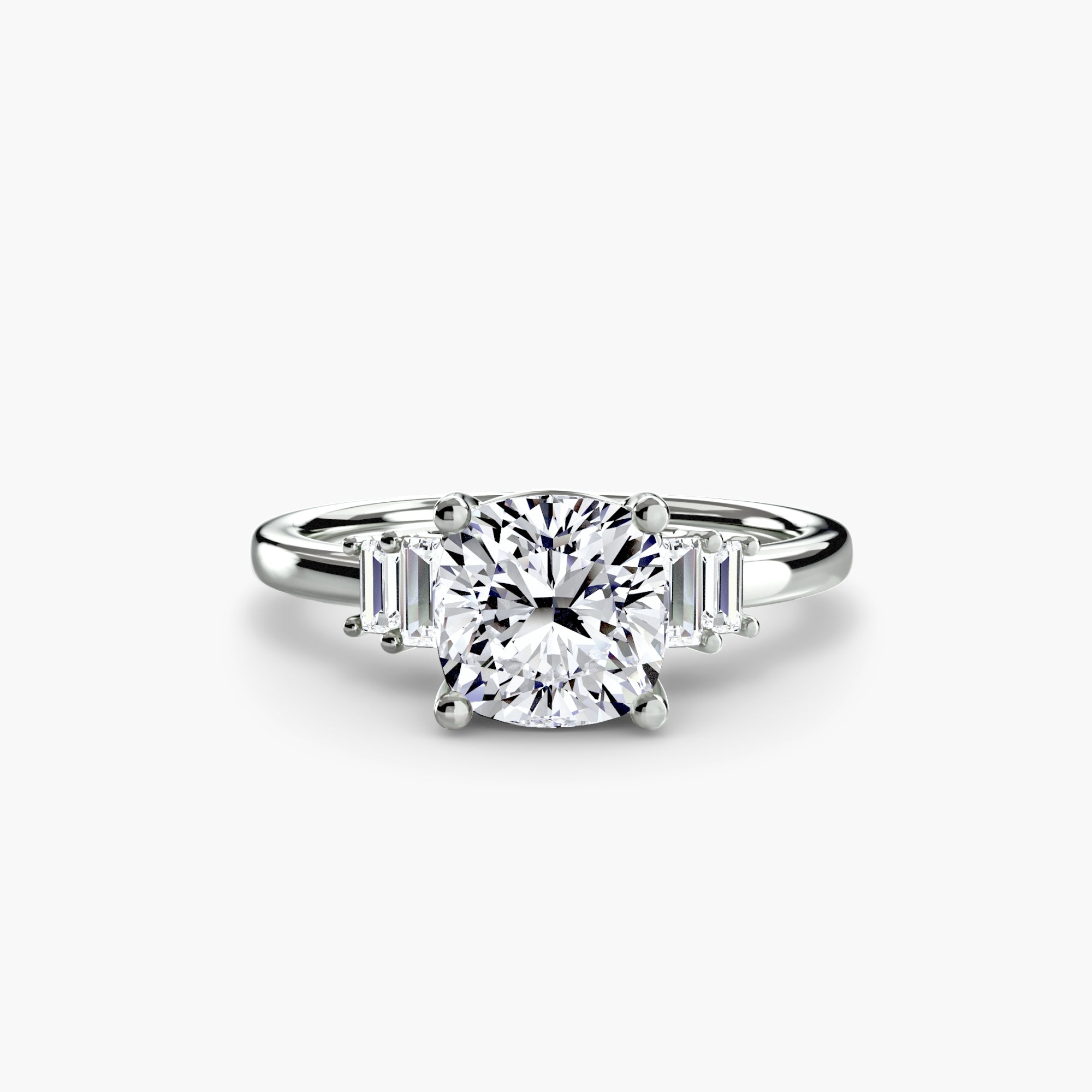 Baguette Accent Solitaire - Lanore Fine Jewelry