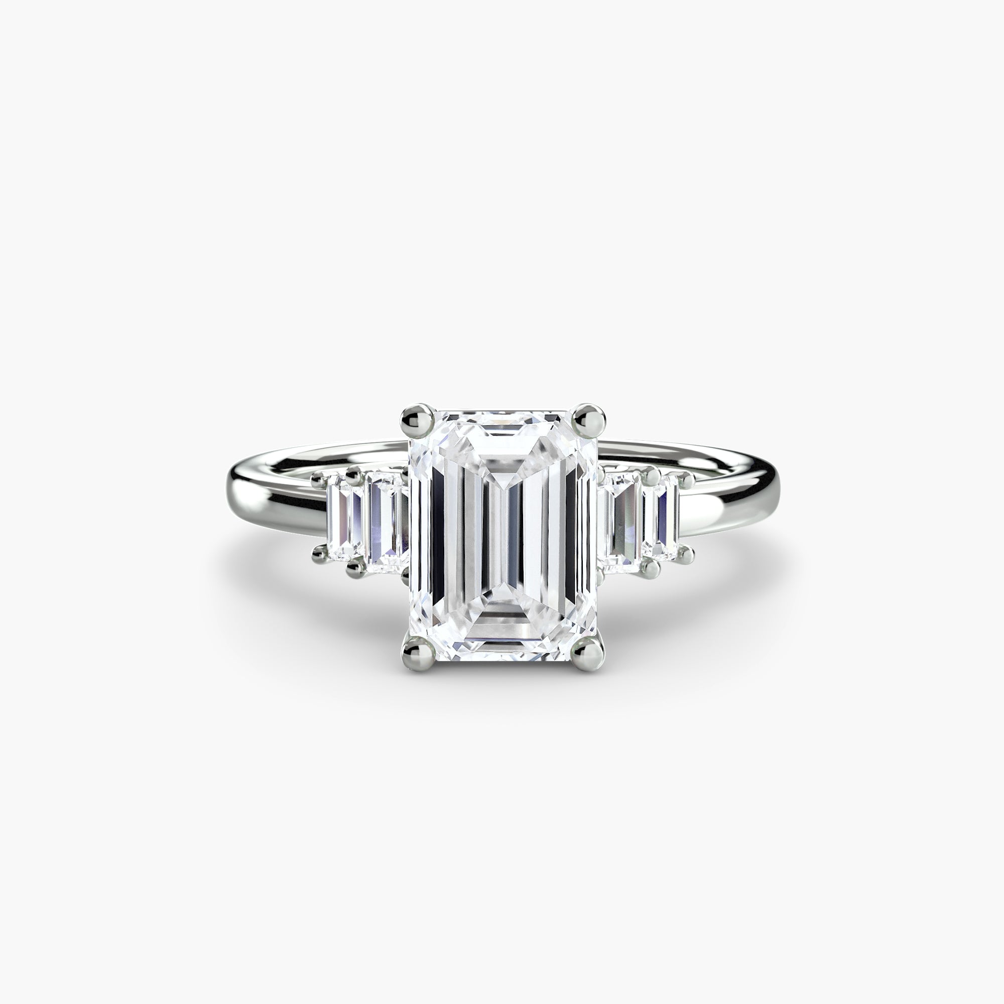 Baguette Accent Solitaire - Lanore Fine Jewelry
