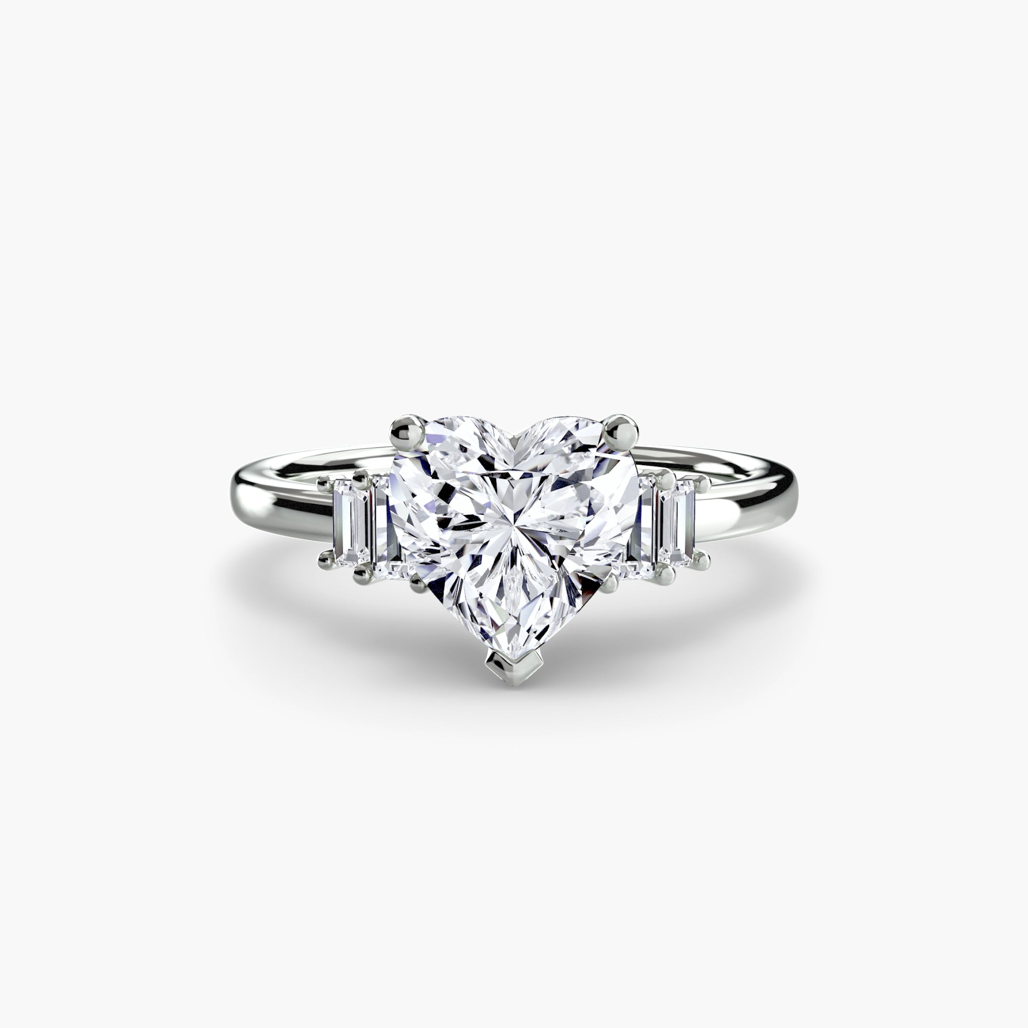 Baguette Accent Solitaire - Lanore Fine Jewelry