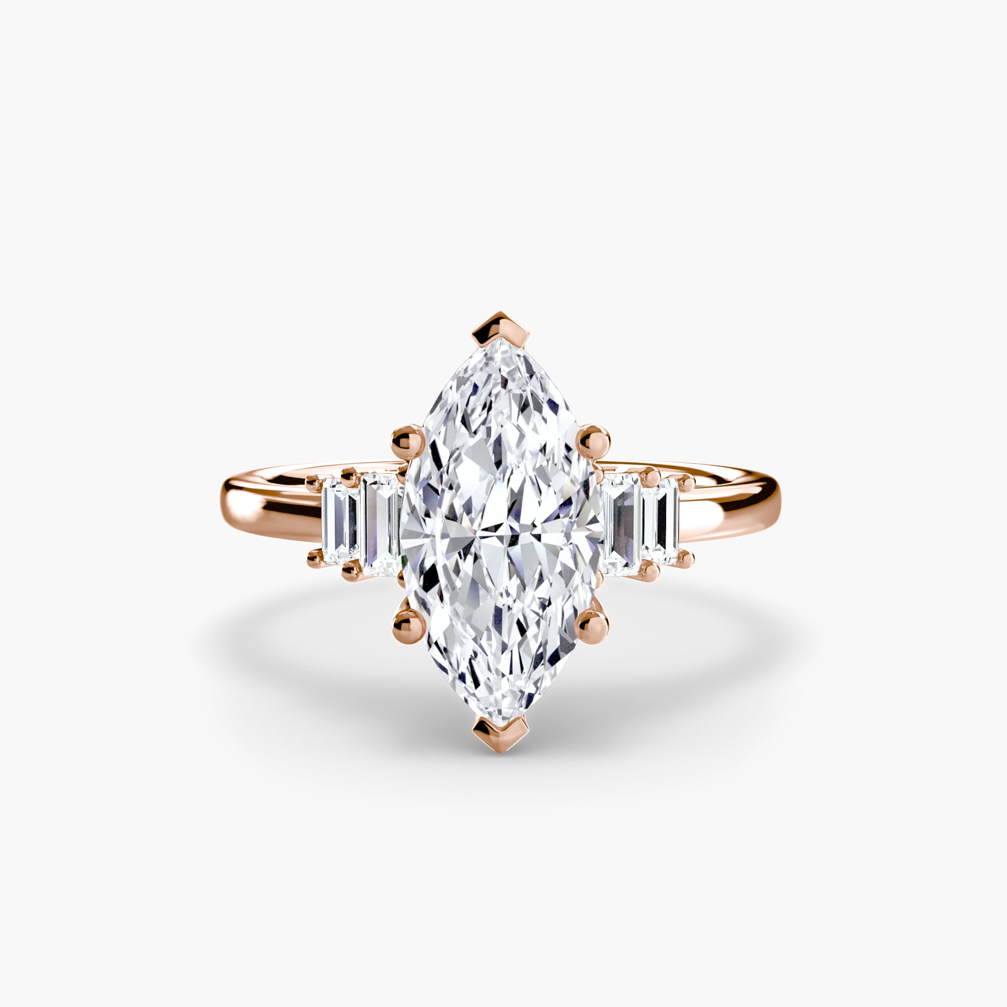 Baguette Accent Solitaire - Lanore Fine Jewelry