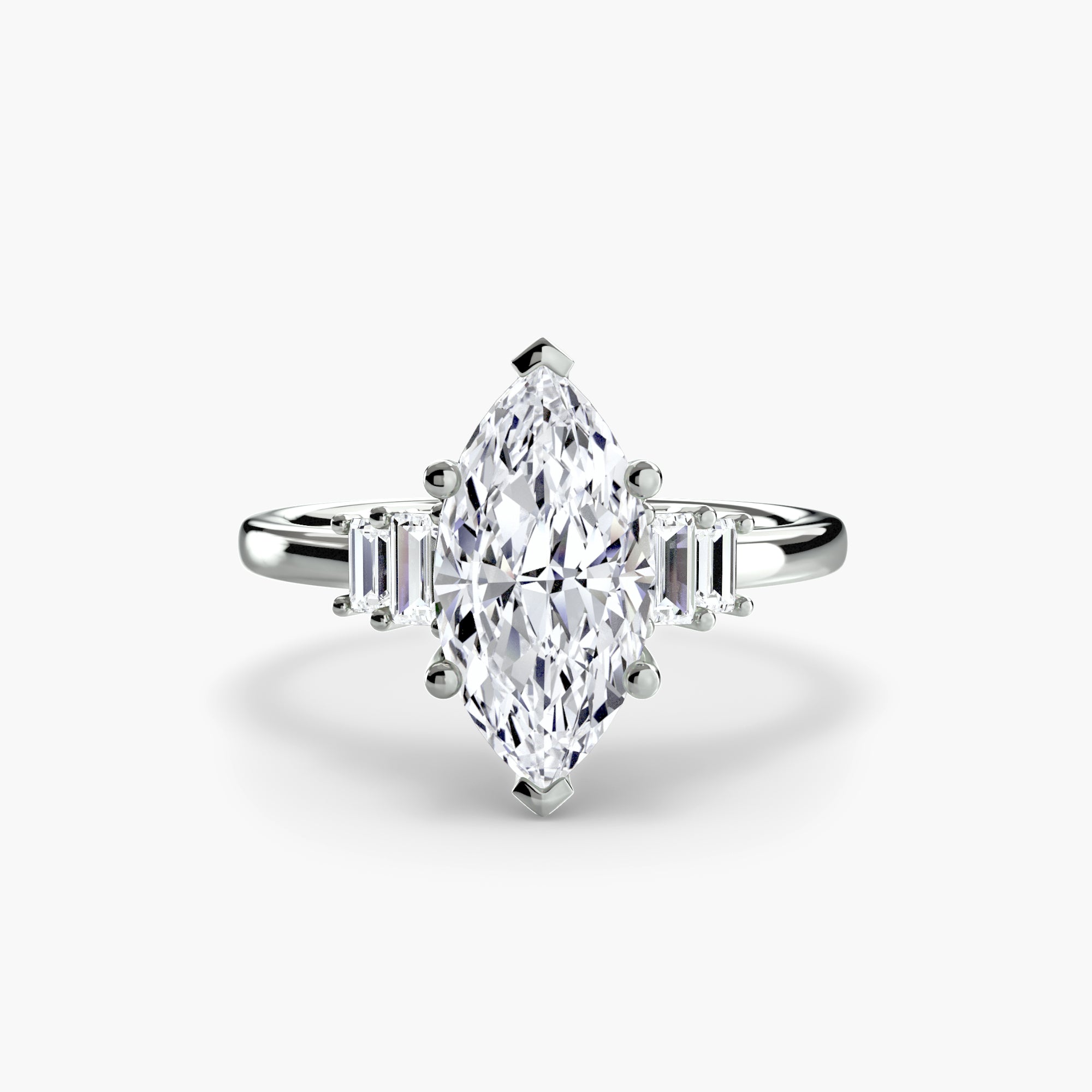 Baguette Accent Solitaire - Lanore Fine Jewelry