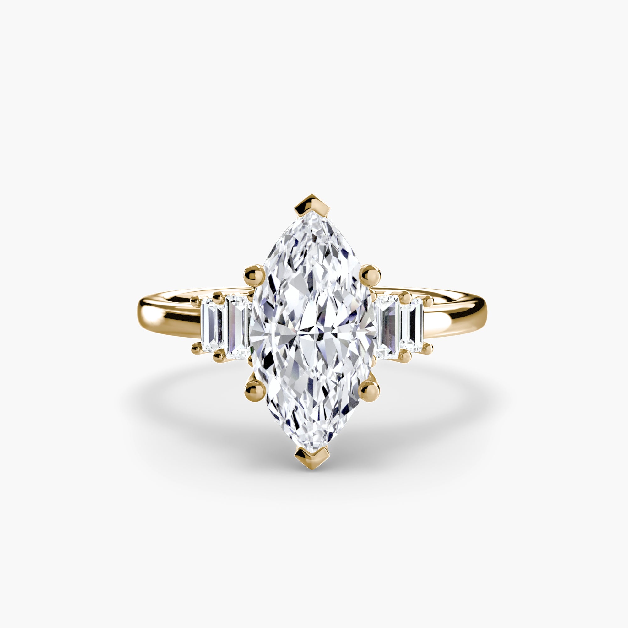Baguette Accent Solitaire - Lanore Fine Jewelry