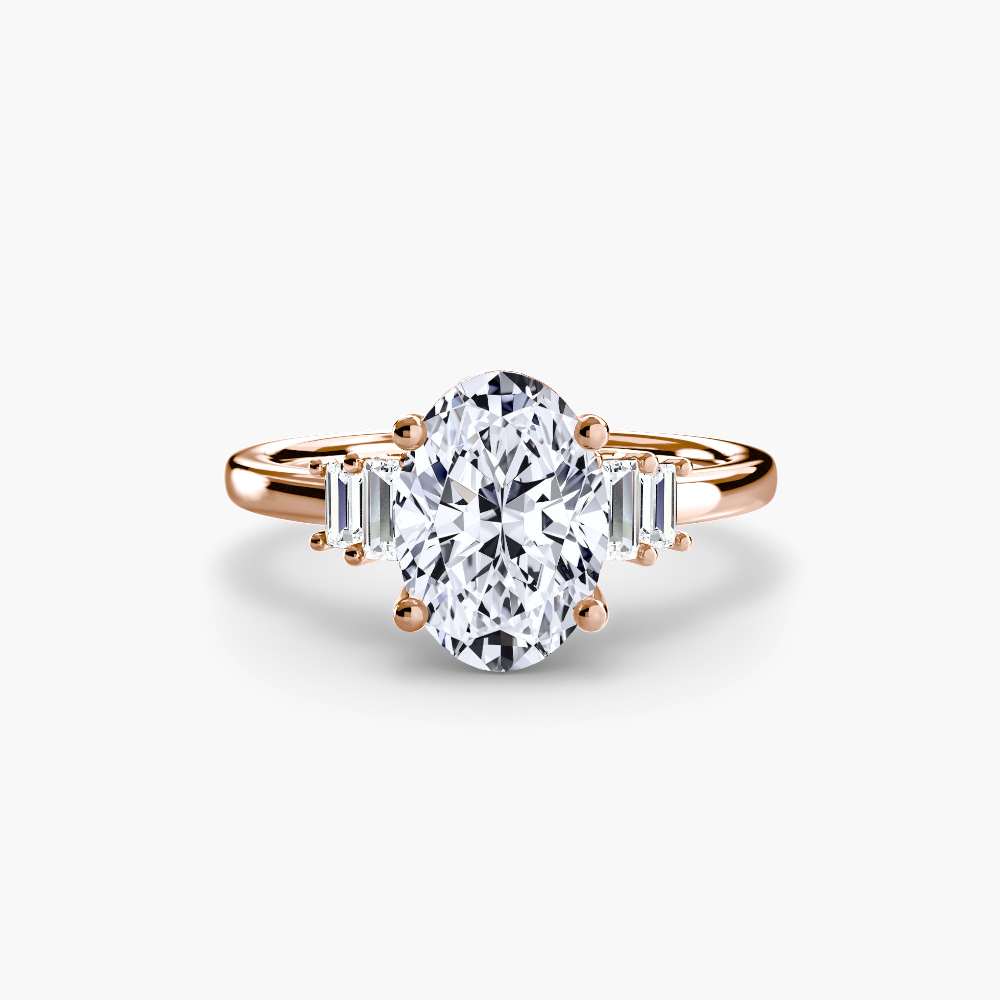 Baguette Accent Solitaire - Lanore Fine Jewelry
