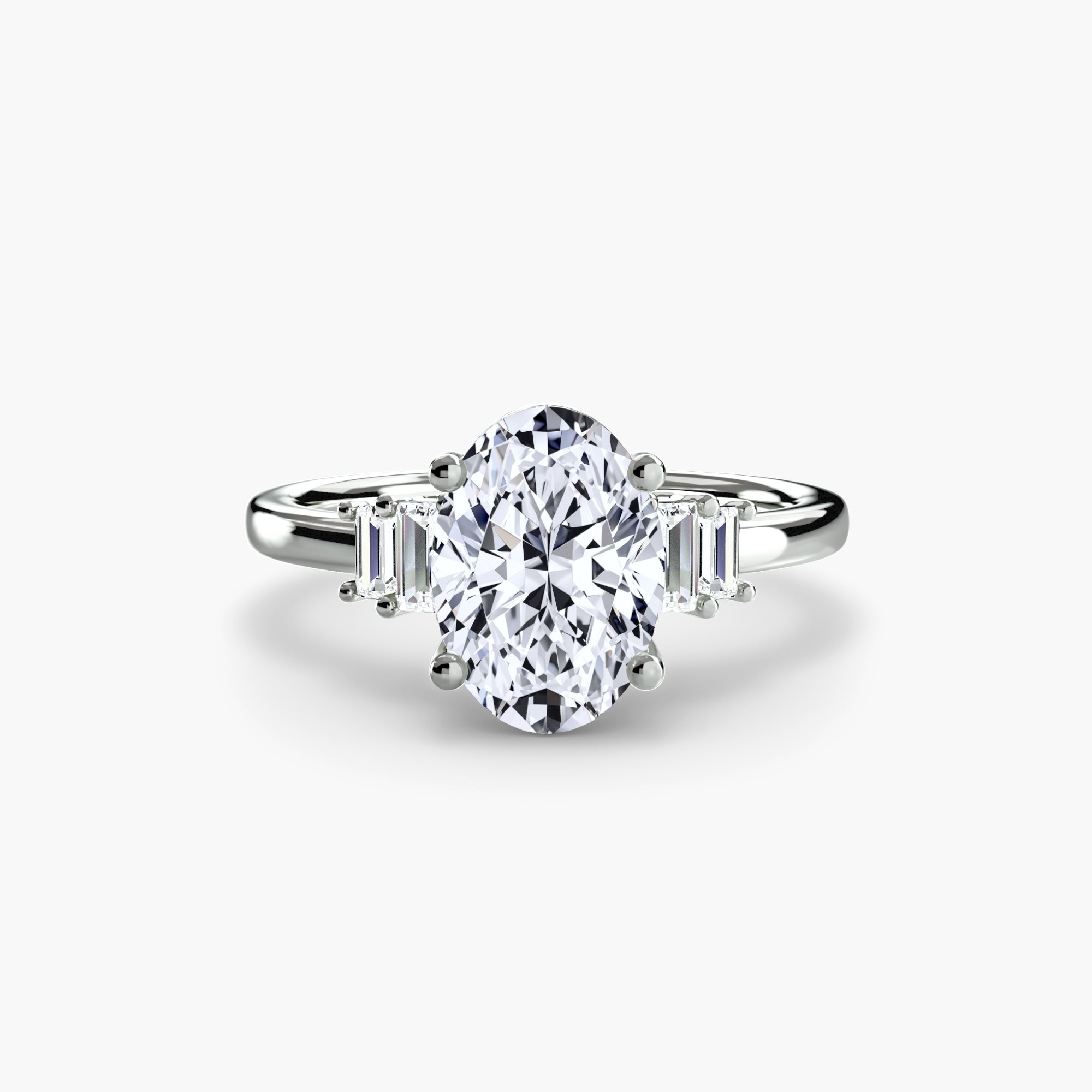 Baguette Accent Solitaire - Lanore Fine Jewelry