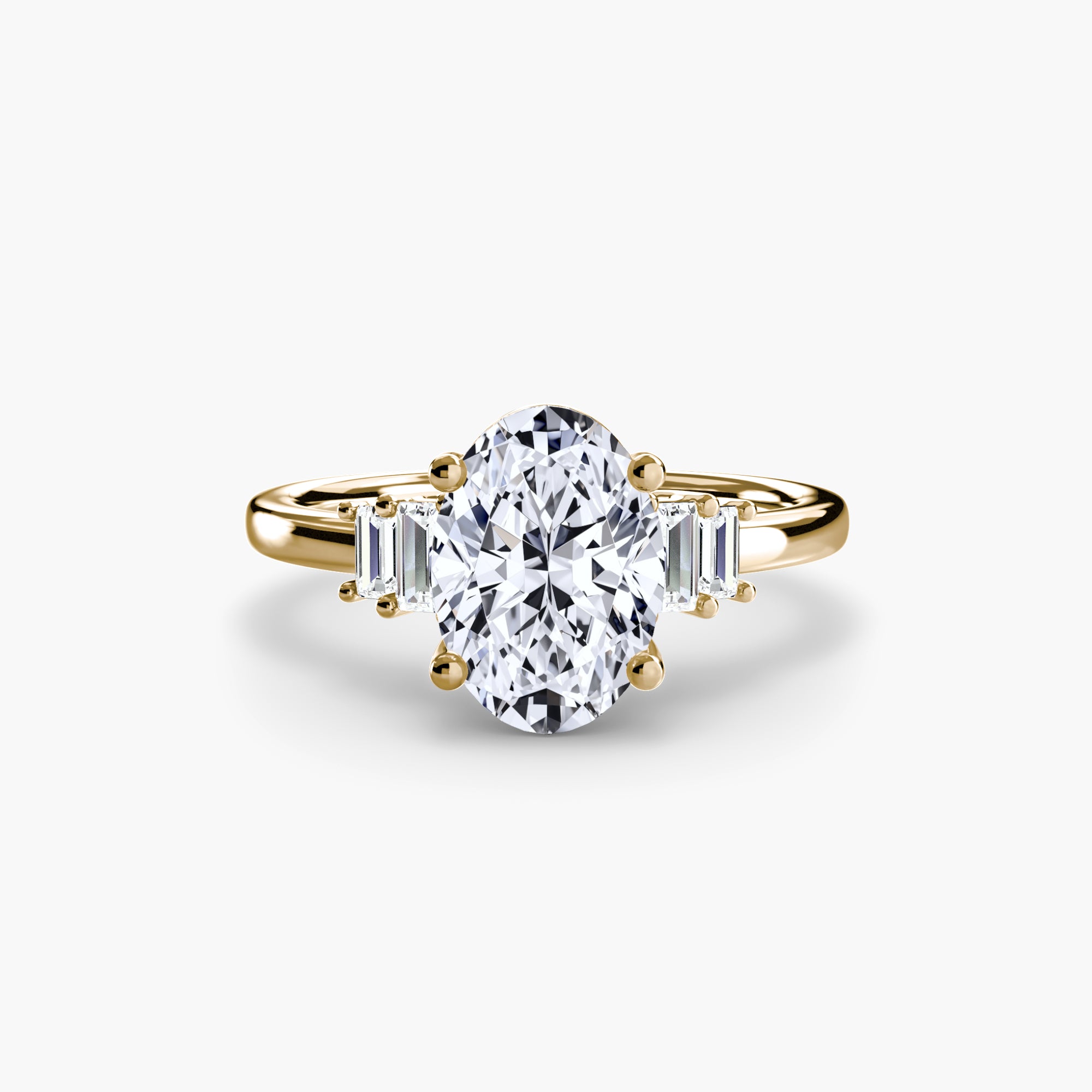 Baguette Accent Solitaire - Lanore Fine Jewelry