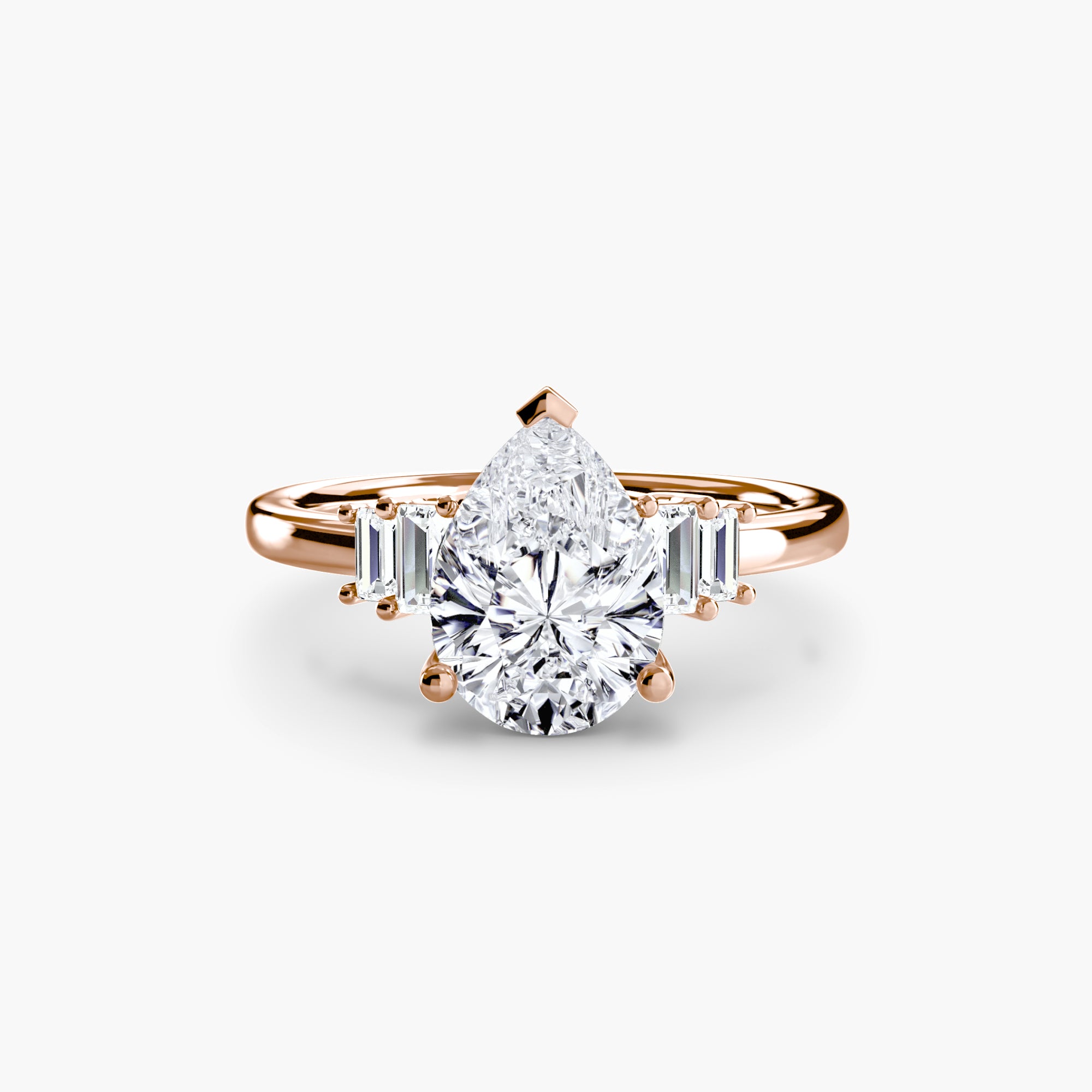 Baguette Accent Solitaire - Lanore Fine Jewelry
