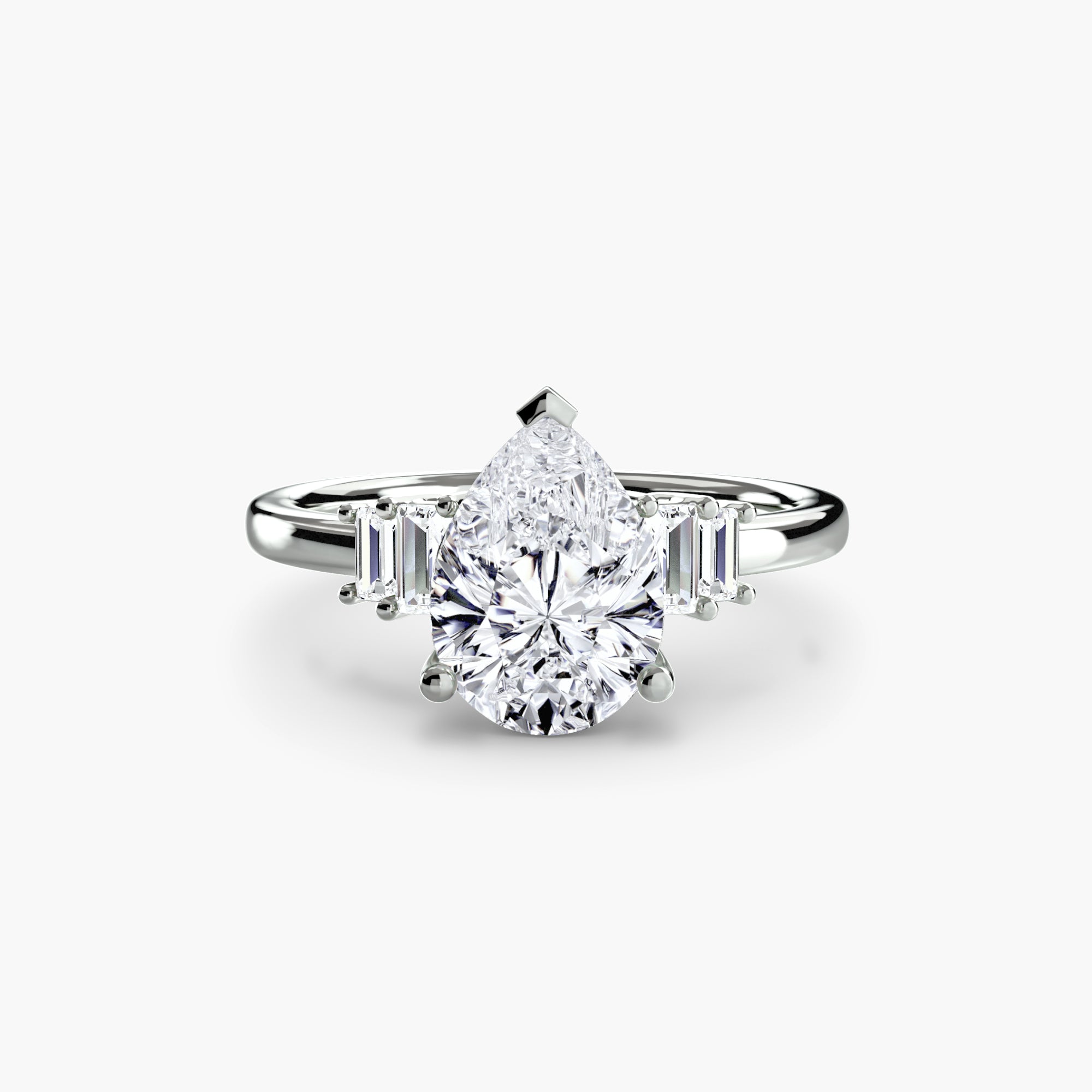 Baguette Accent Solitaire - Lanore Fine Jewelry